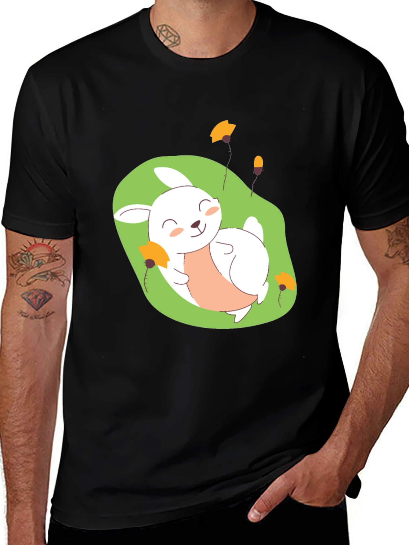 Variant 4 of Cute Bunny Graphic T-Shirt - Soft Cotton Blend