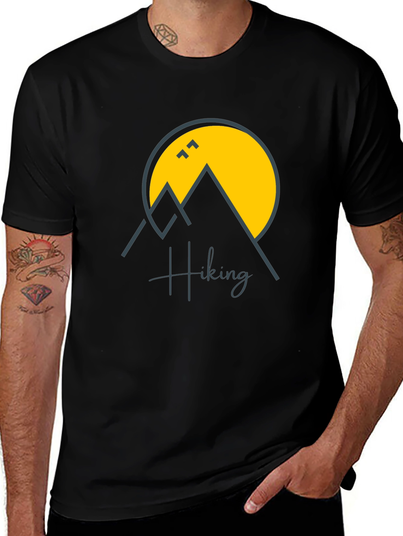 Variant 21 of Hiking Graphic Print Black T-Shirt