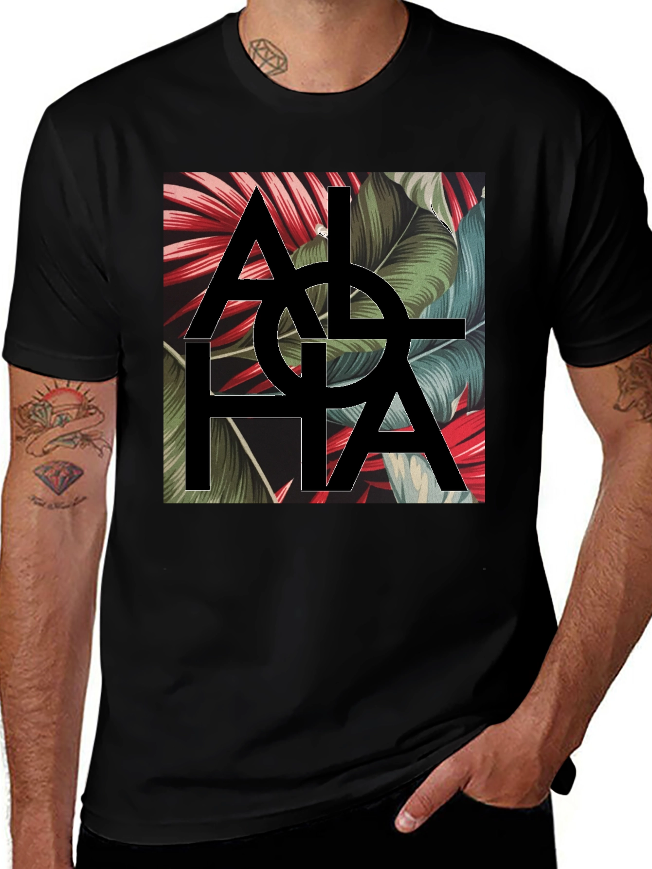 Aloha Graphic T-Shirt - Tropical Print Tee