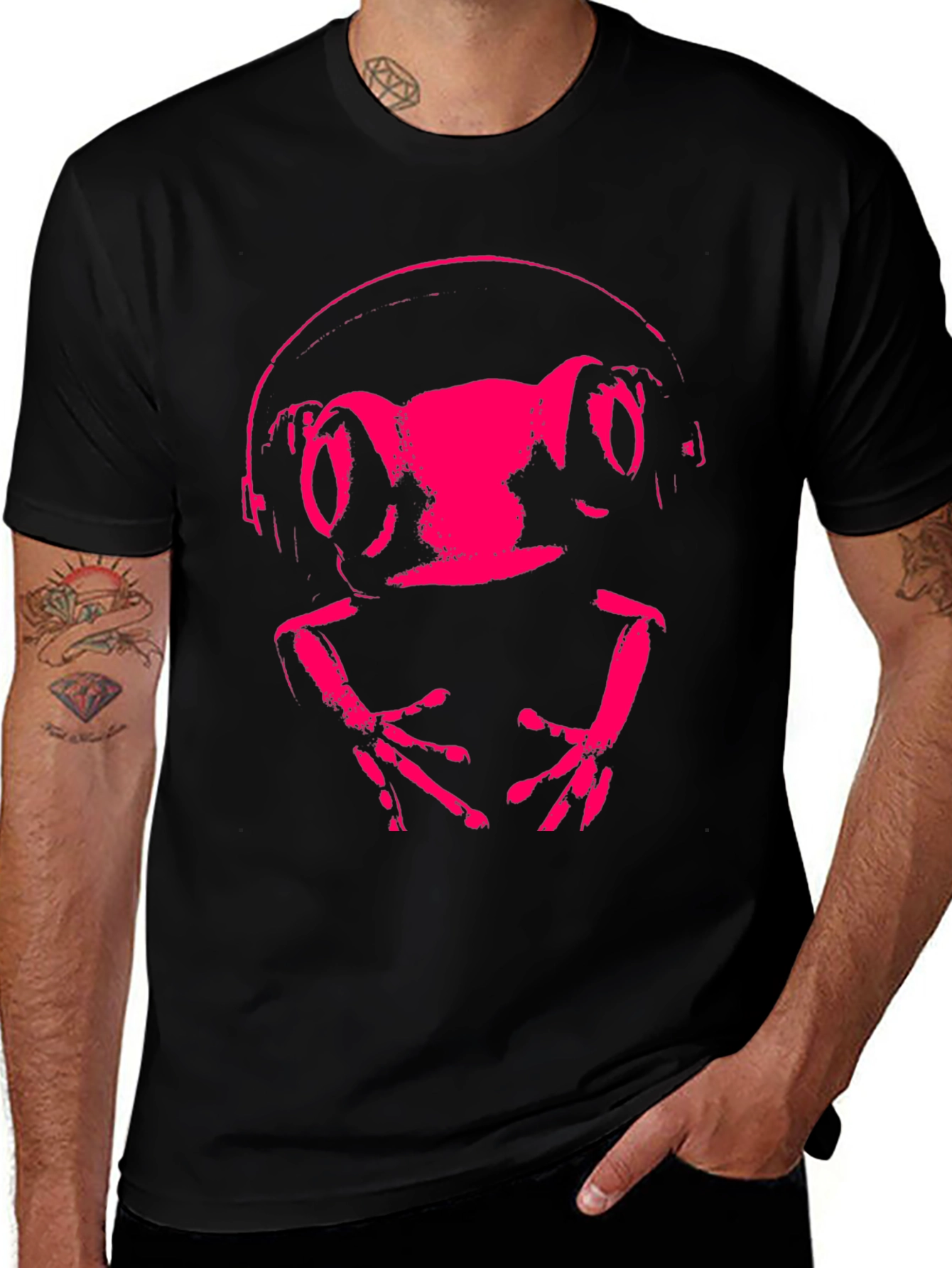 Variant 11 of Frog DJ Graphic Tee - Funky Animal Headphones T-Shirt