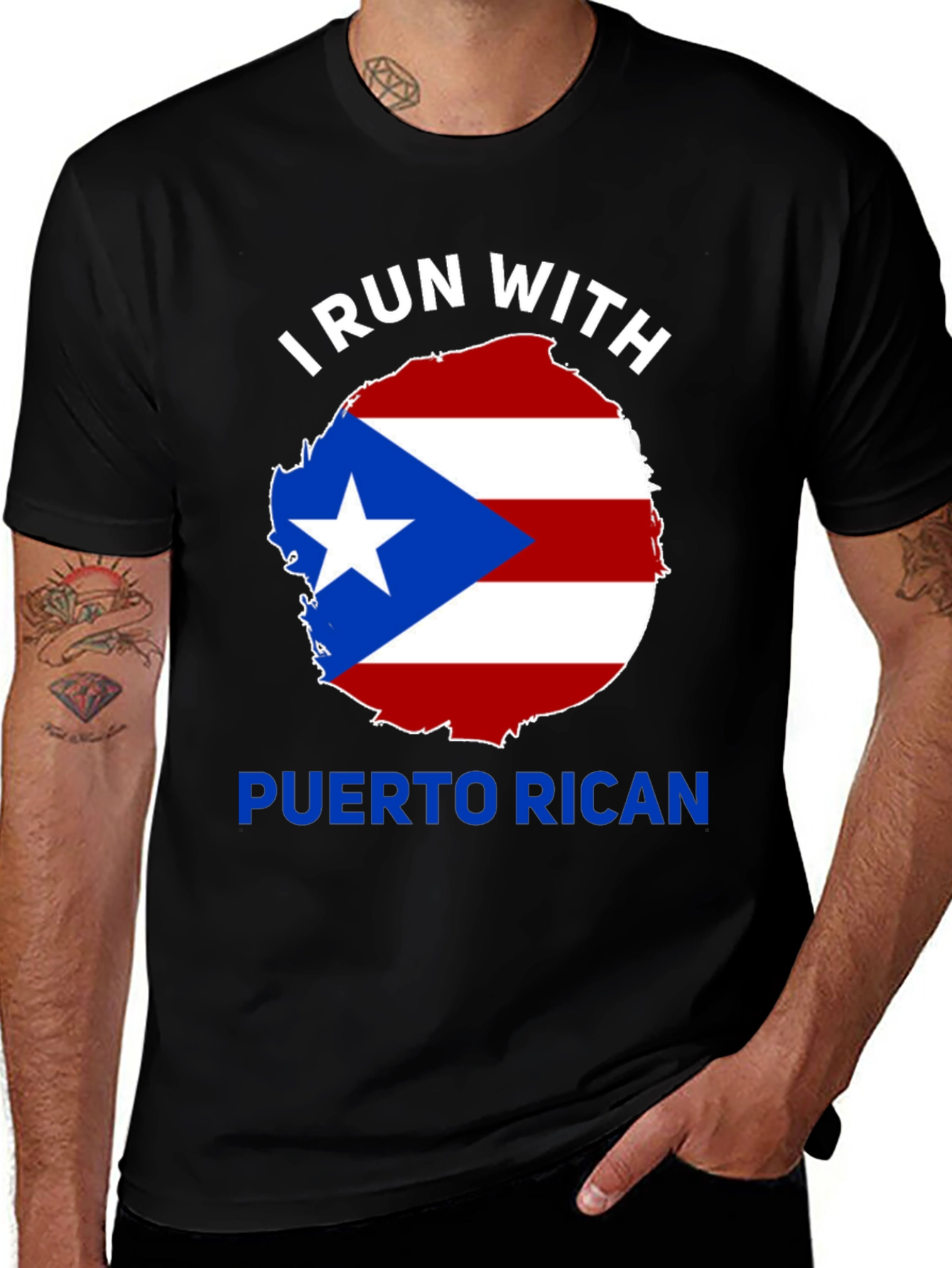 Variant 16 of I Run With Puerto Rican Pride T-Shirt