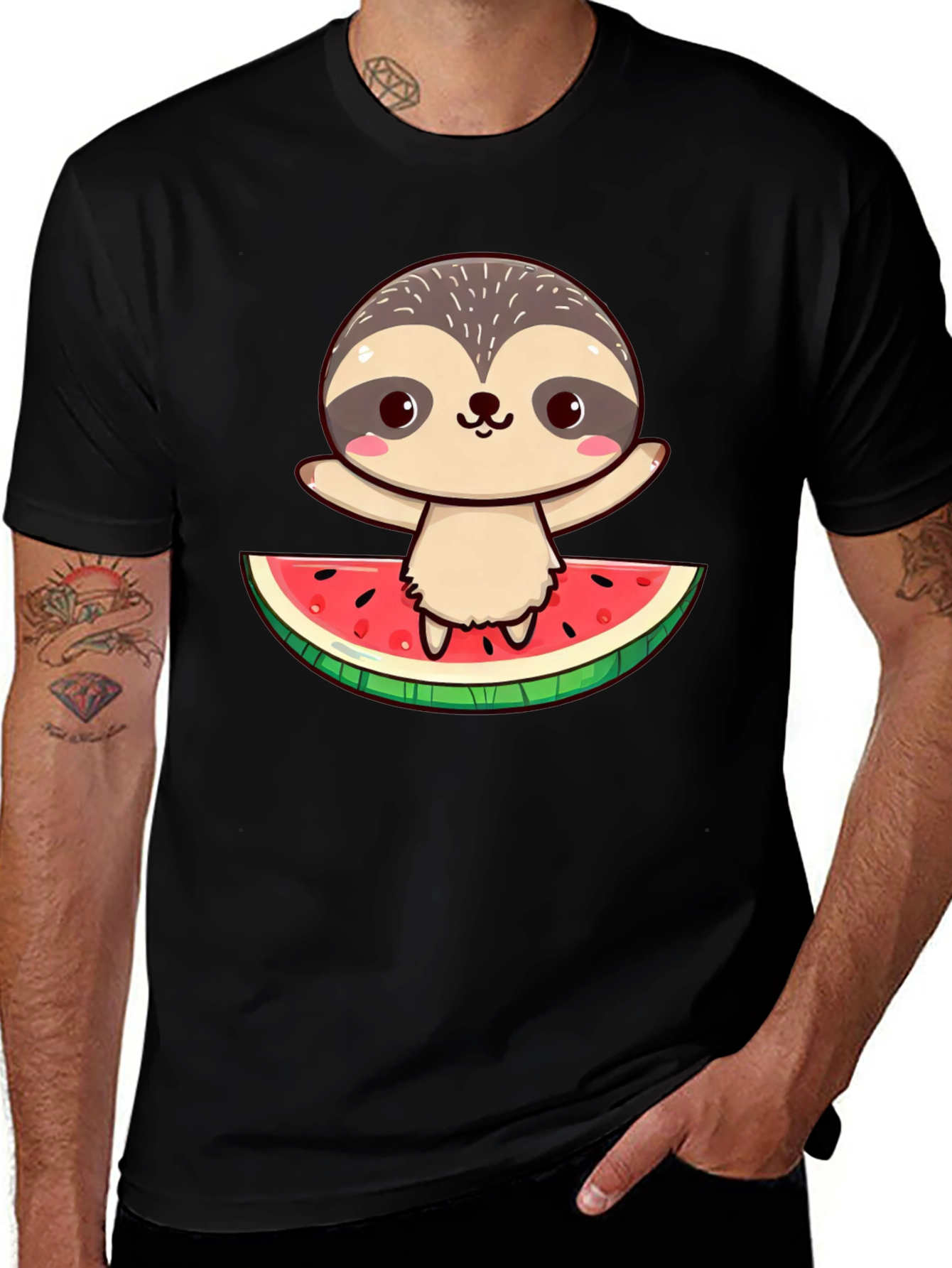 Variant 17 of Cute Sloth Watermelon T-Shirt