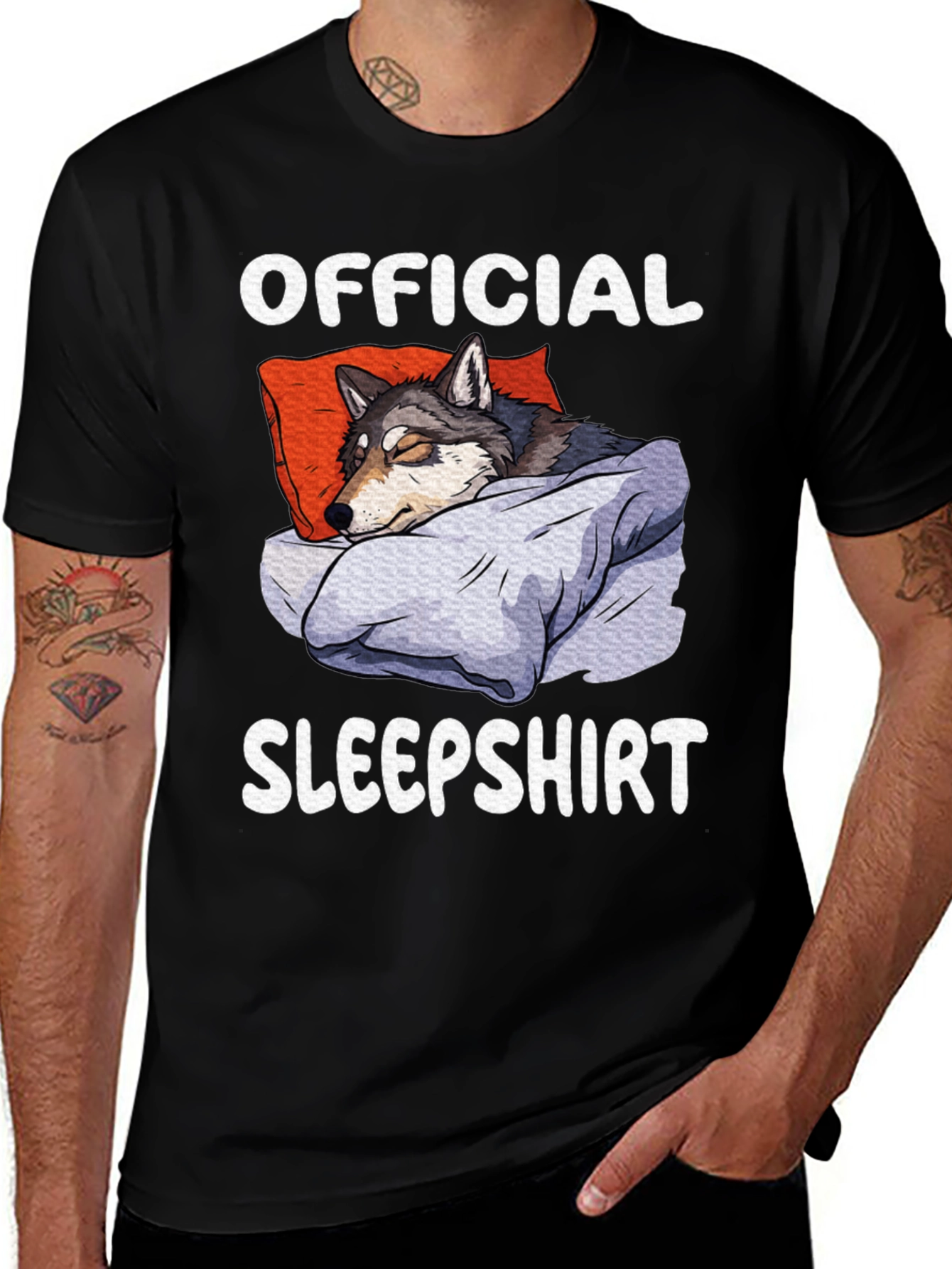 Variant 3 of Official Sleepshirt Funny Wolf T-Shirt