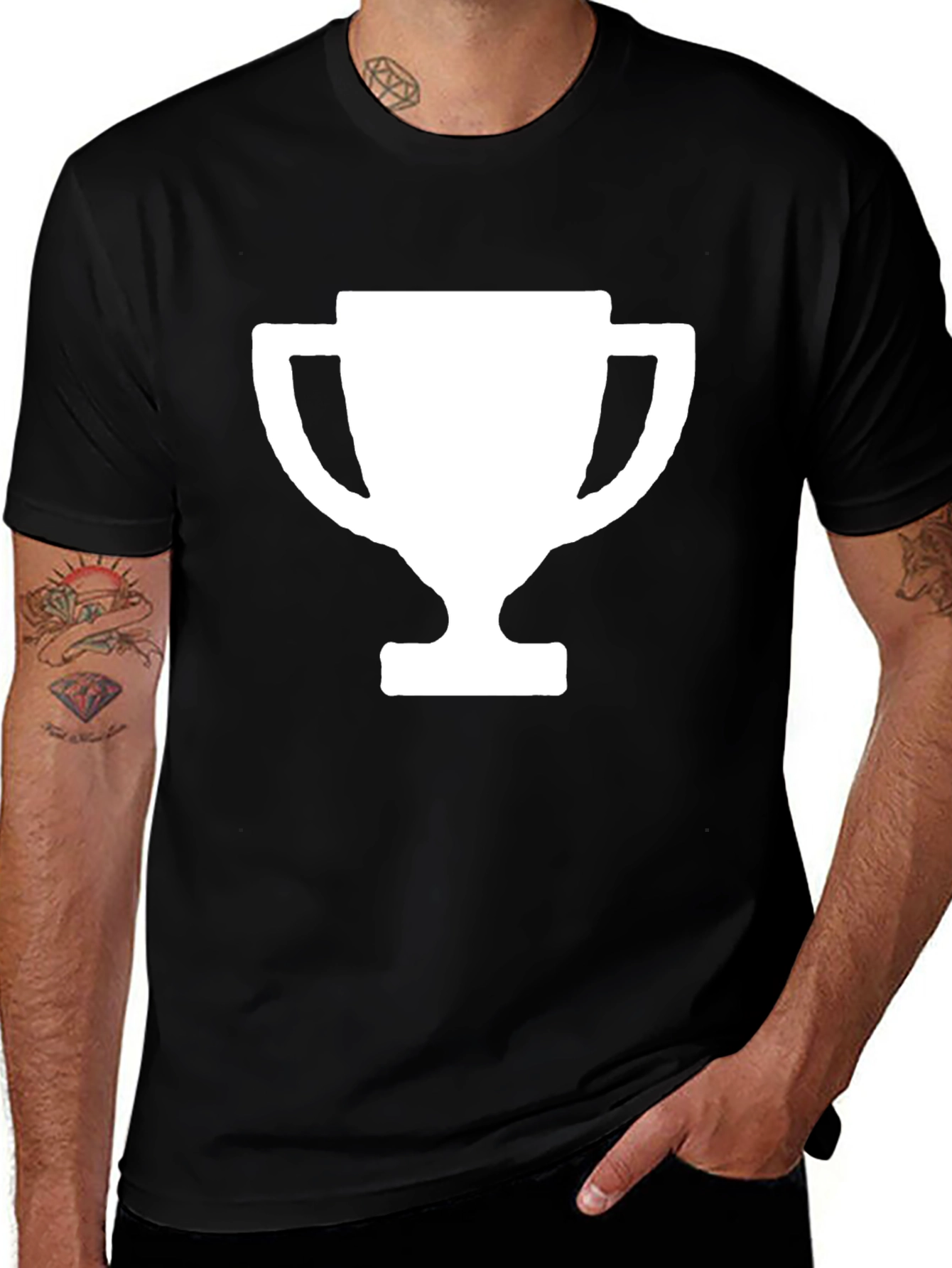 Variant 9 of Trophy Graphic Tee - Black Cotton Blend