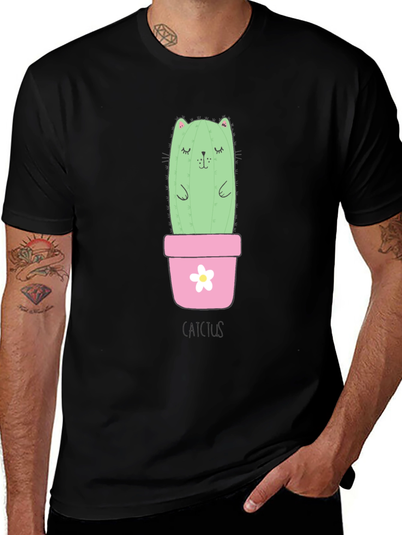 Variant 15 of Cute Cat Cactus T-Shirt - Unique Graphic Tee