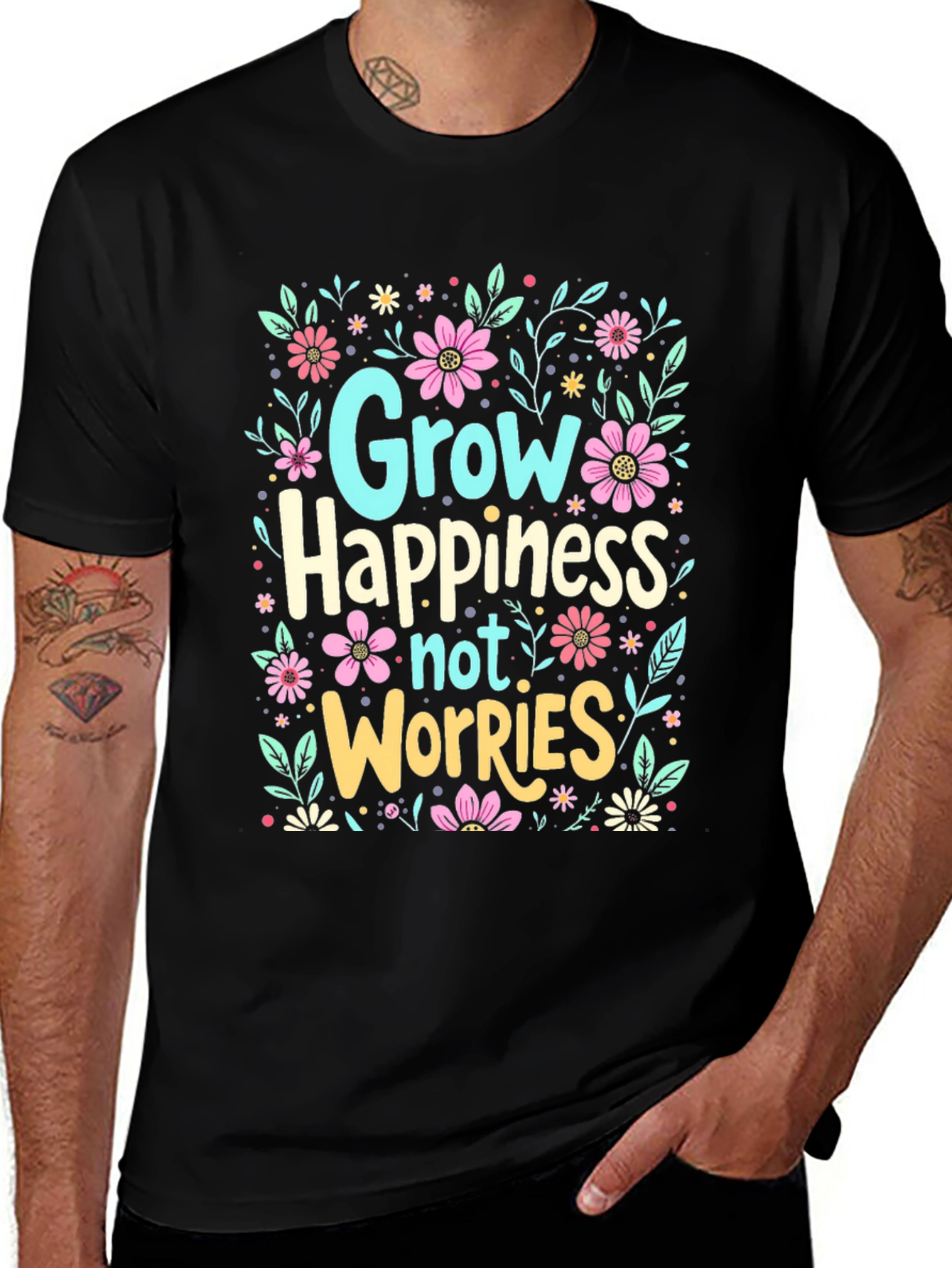 Variant 21 of Grow Happiness Floral Graphic T-Shirt