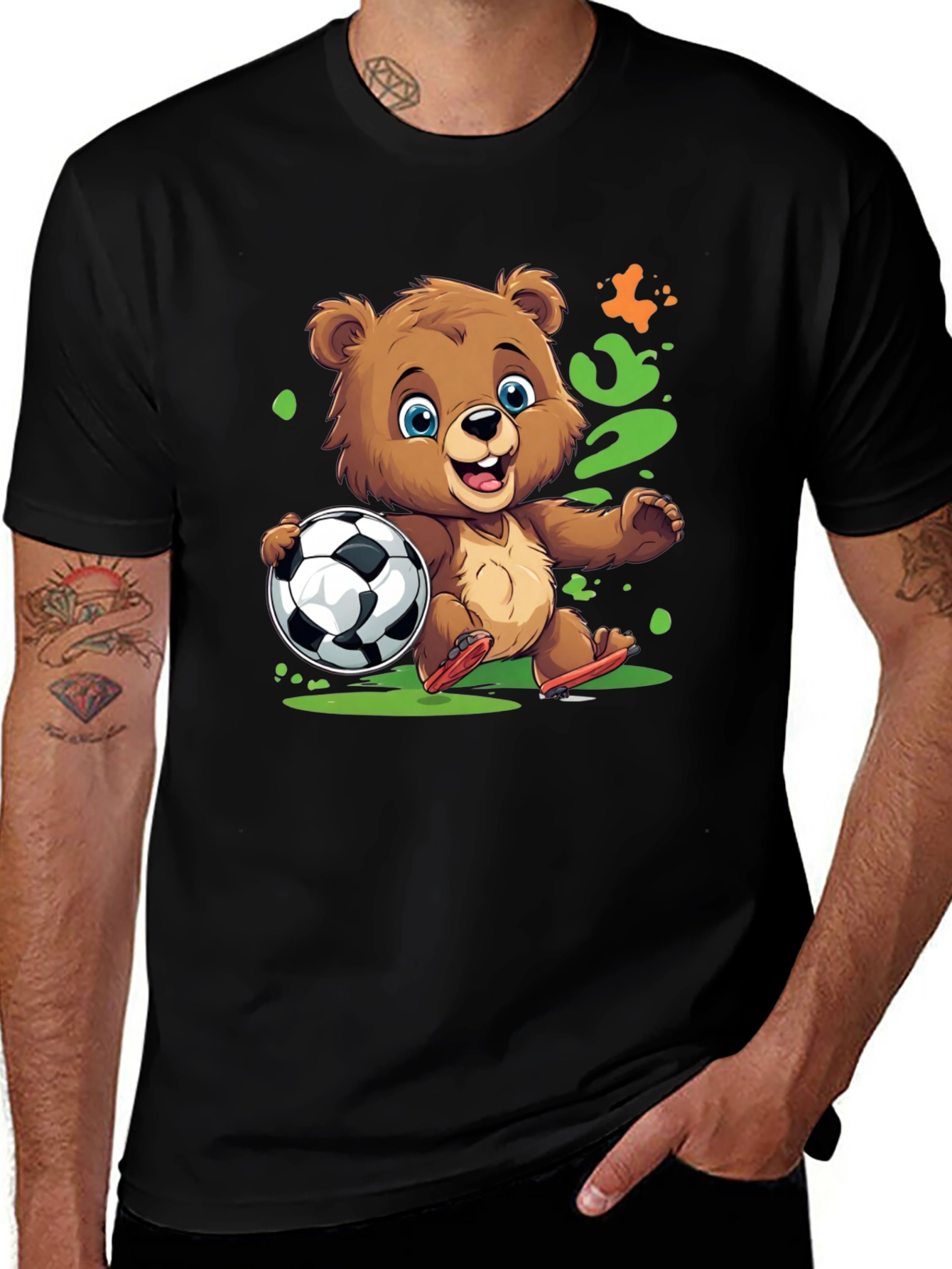 Variant 9 of Bear Soccer T-Shirt - Cartoon Style