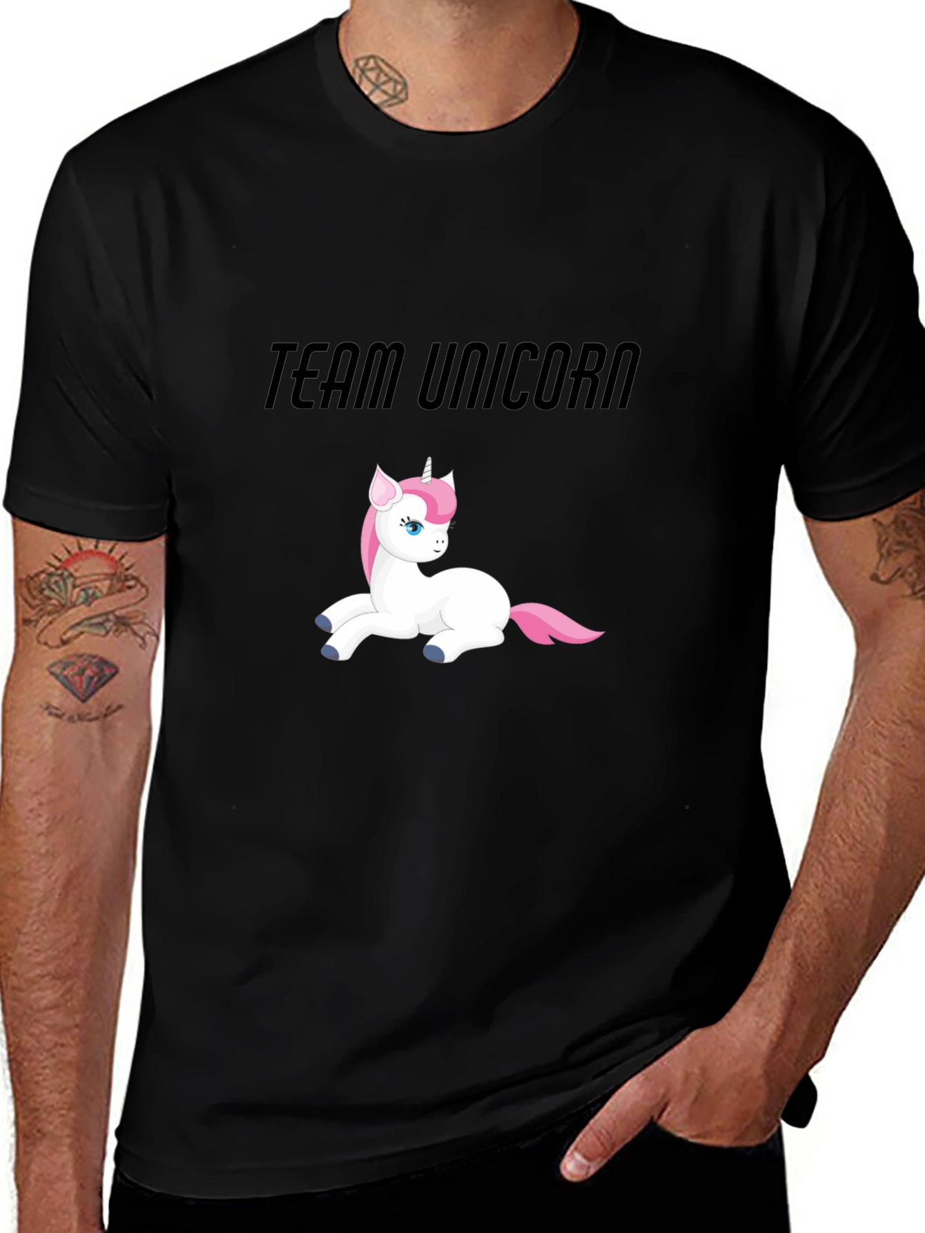 Variant 14 of Team Unicorn Black T-Shirt