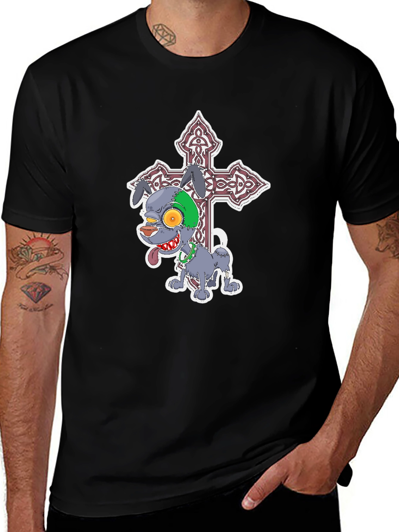 Zombie Dog Graphic Tee - Gothic Style