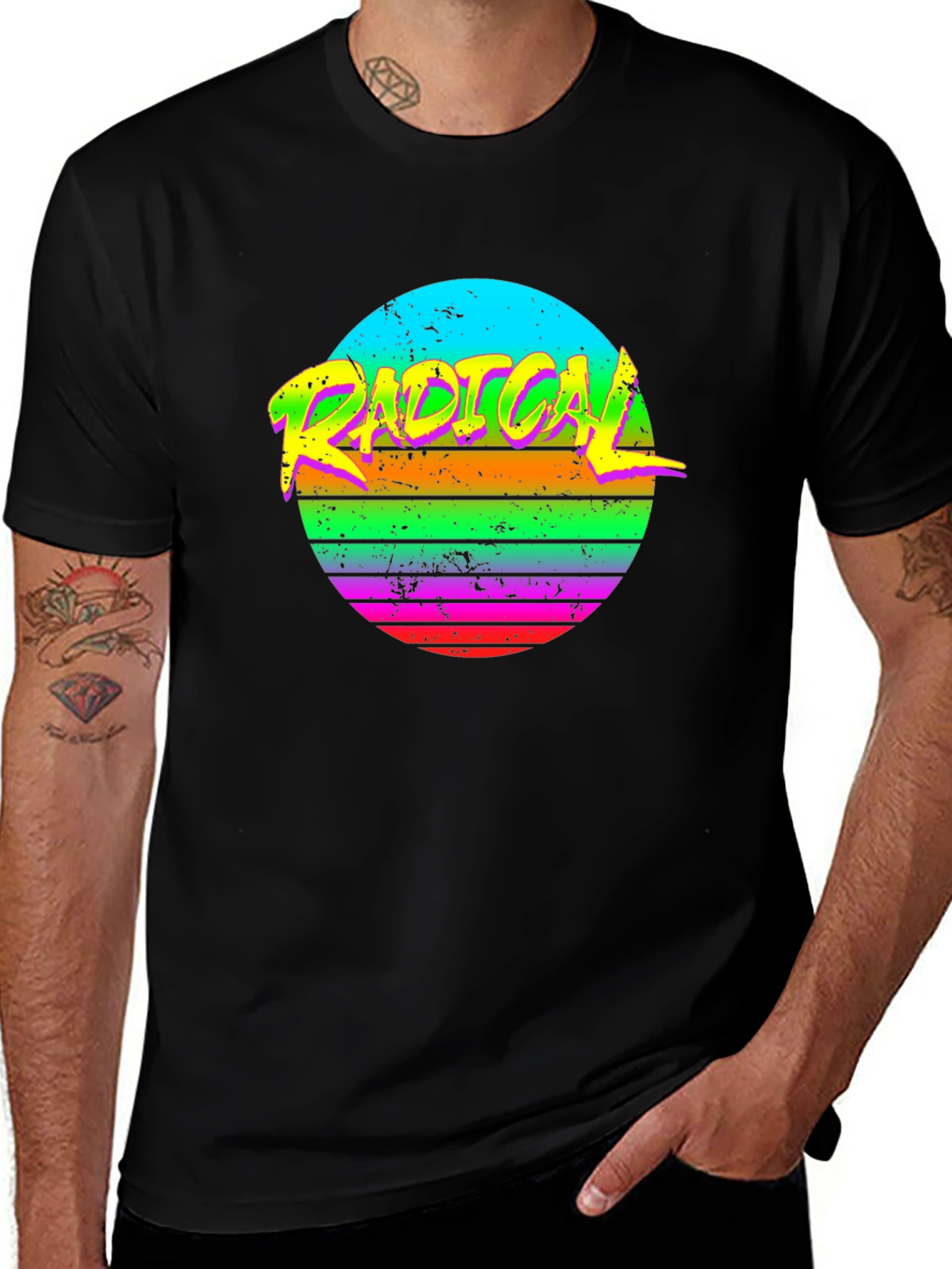 Variant 2 of Radical Retro Graphic T-Shirt - 80s Style Design