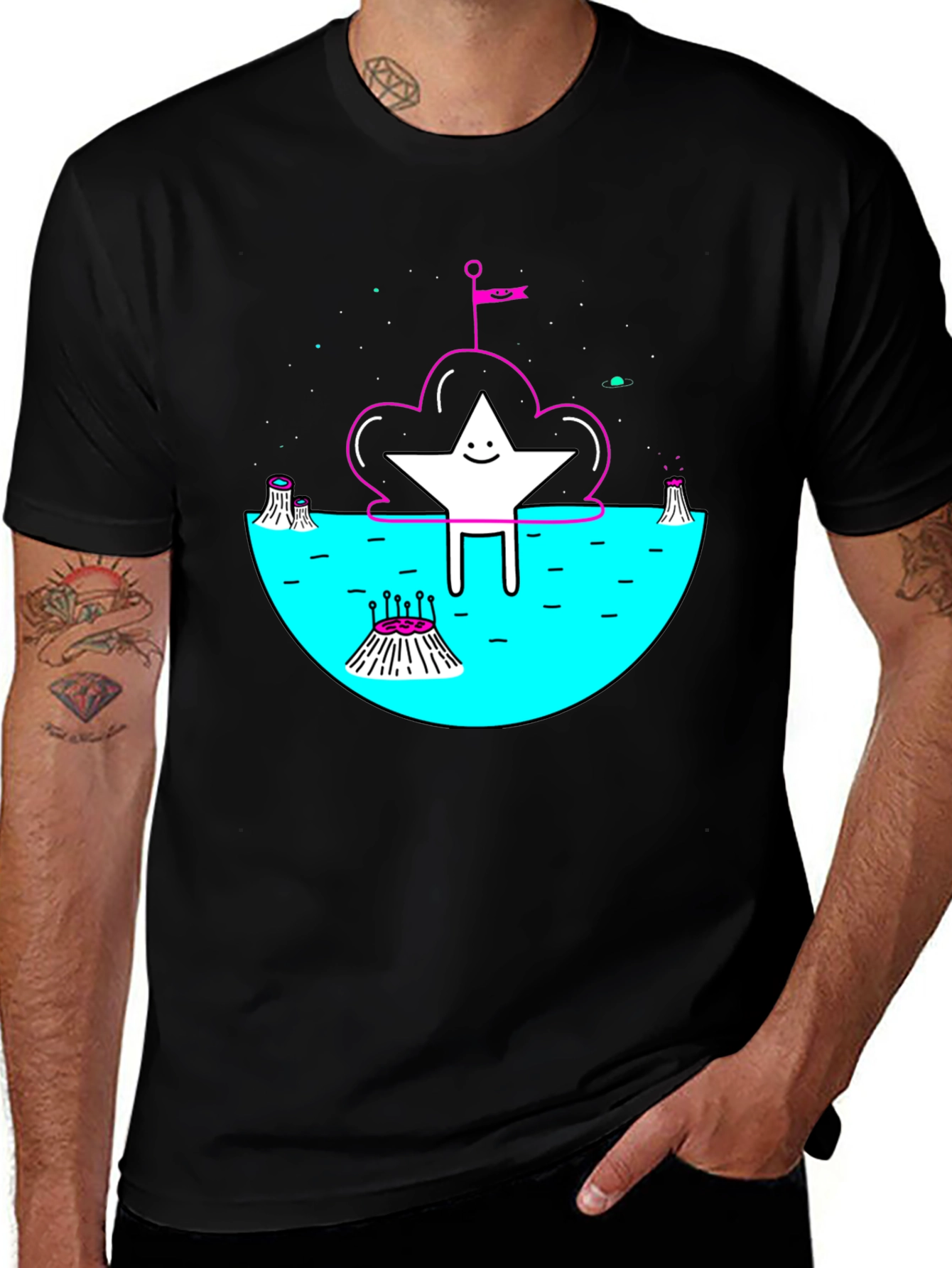 Variant 21 of Cosmic Star Graphic Tee - Unique Design