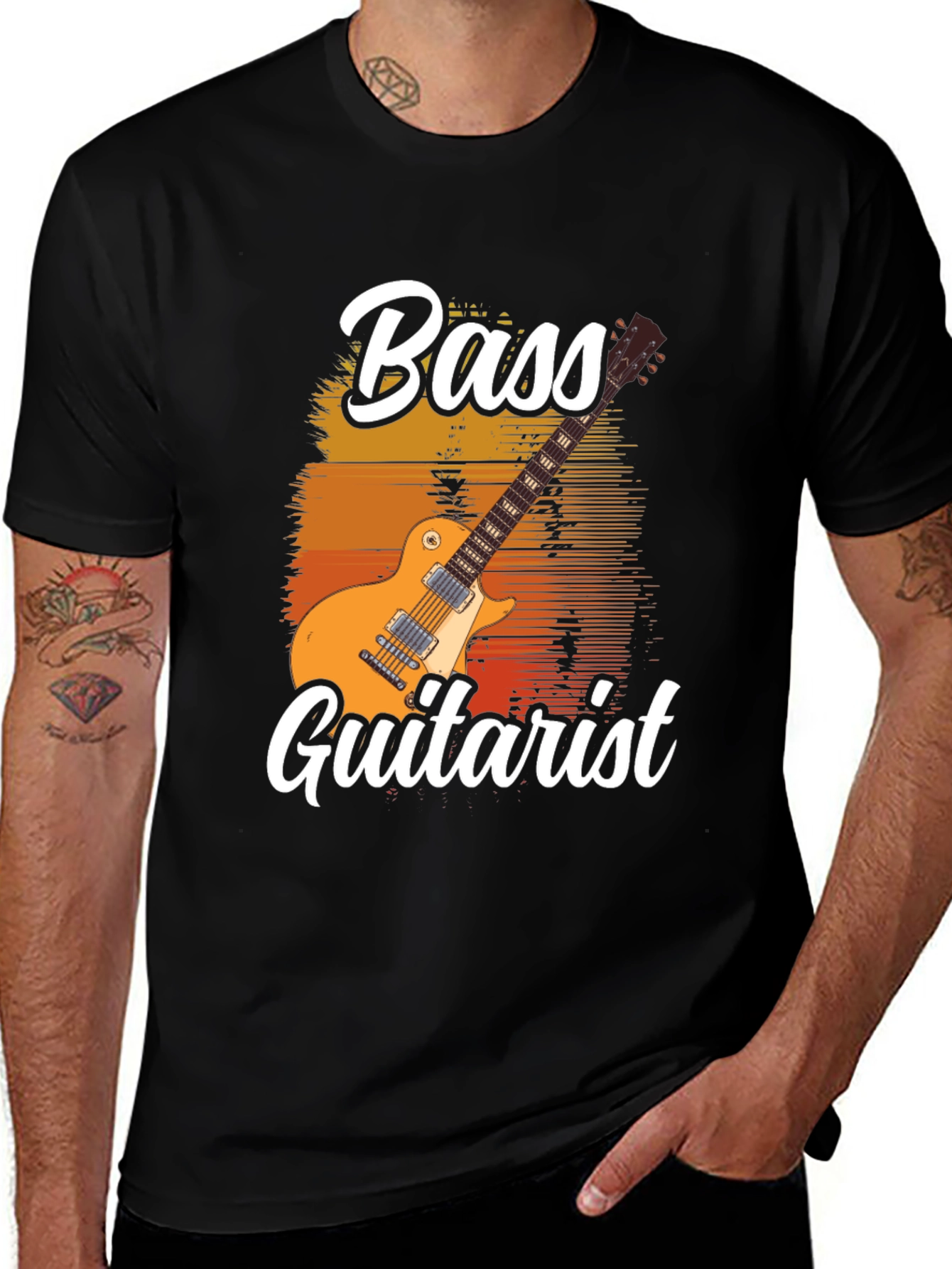 Variant 27 of Bass Guitarist Graphic T-Shirt - Music Lover Tee