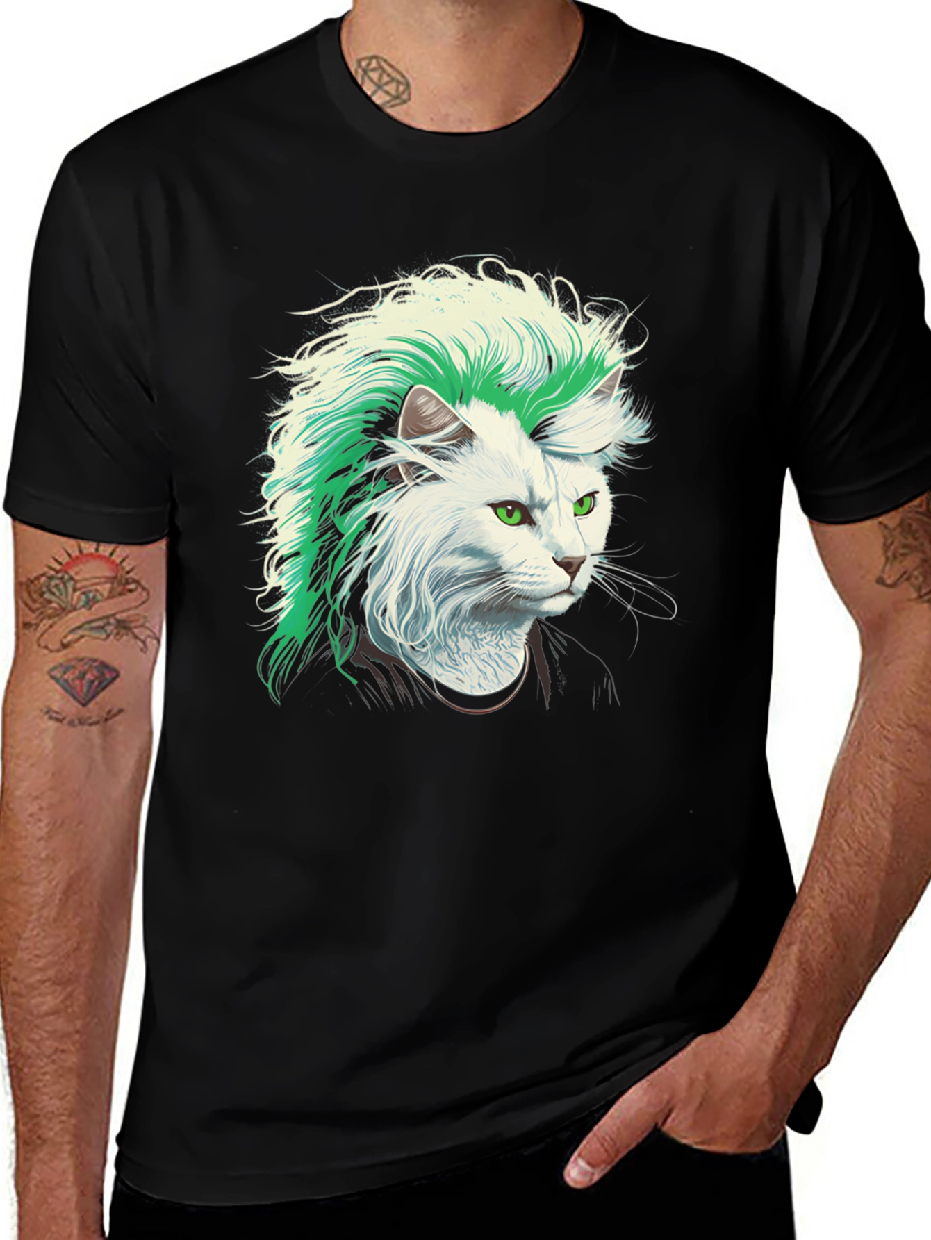 Variant 15 of Punk Rock Cat Graphic T-Shirt