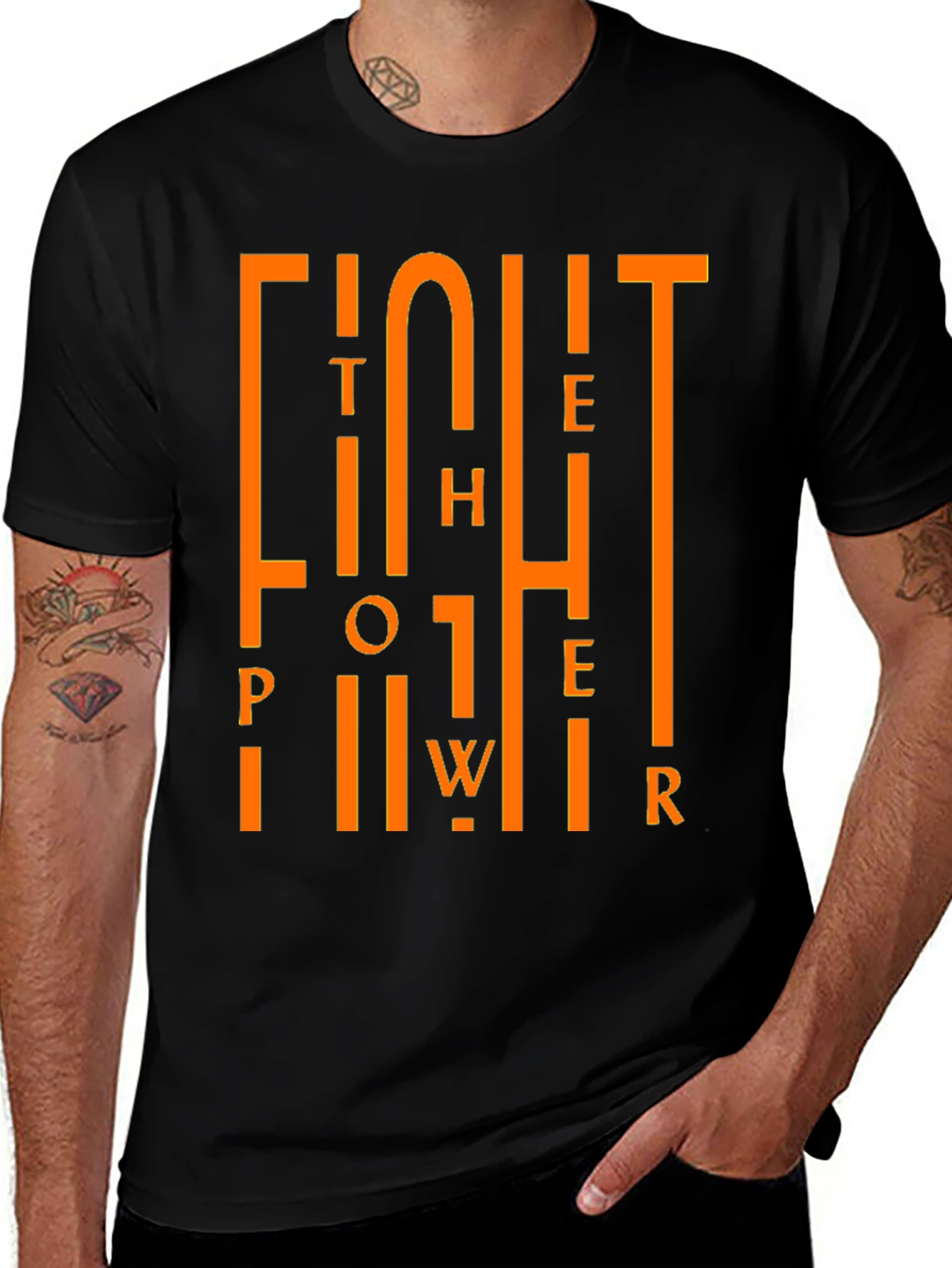 Variant 30 of Fight the Power Graphic Black Tee