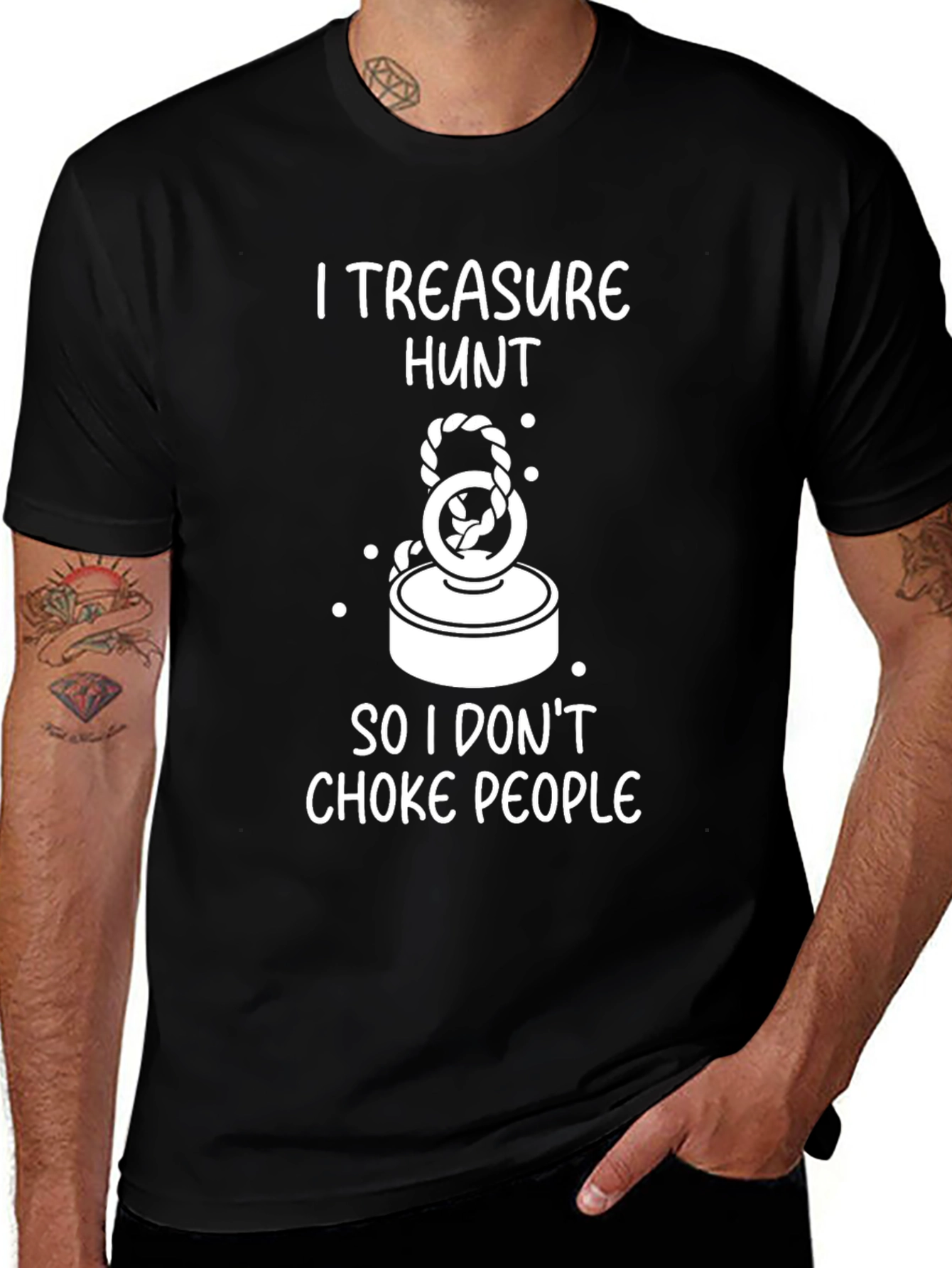 Variant 30 of I Treasure Hunt Funny Magnet Fishing T-Shirt