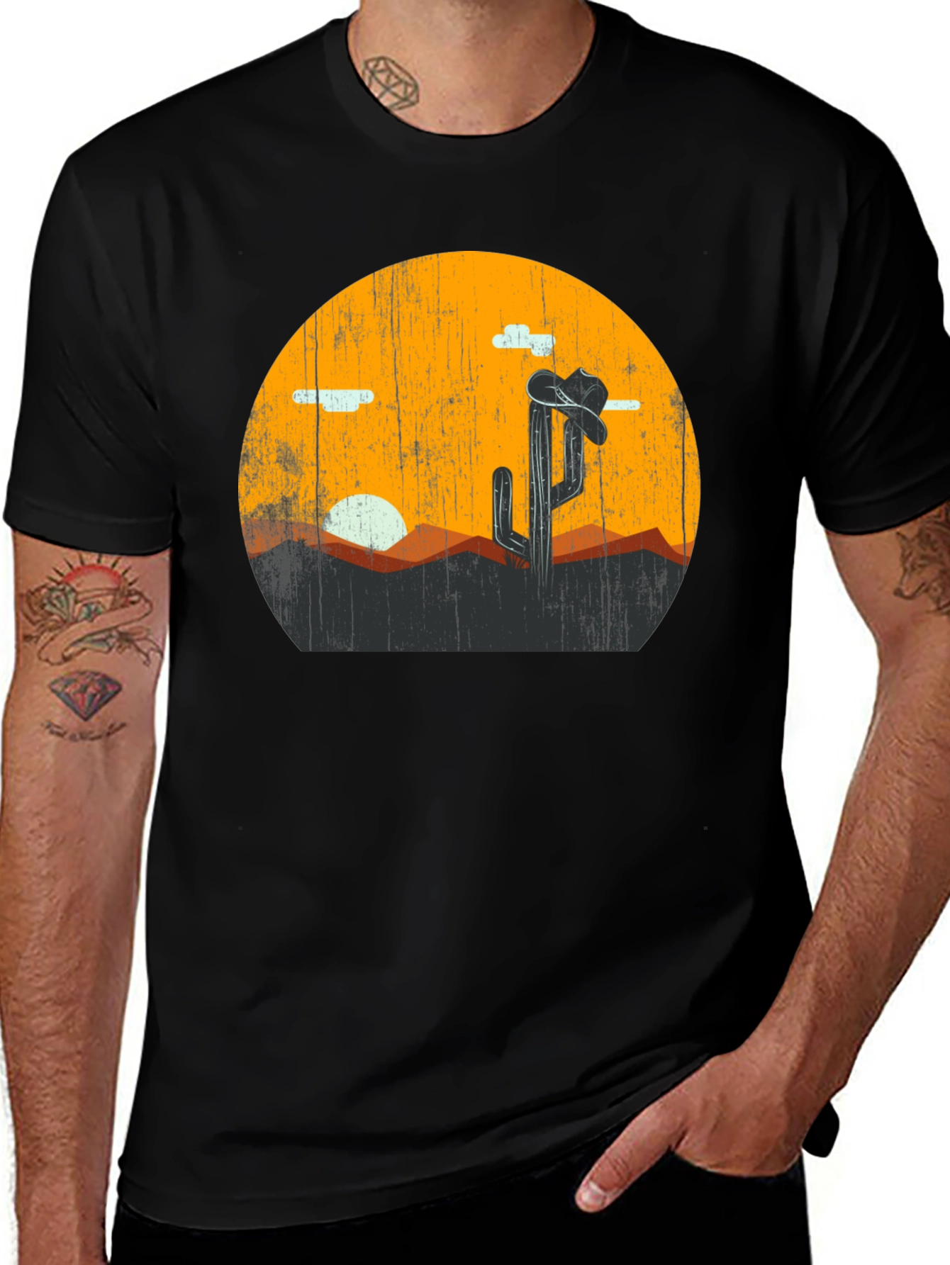 Variant 19 of Desert Cactus Sunset Graphic Tee