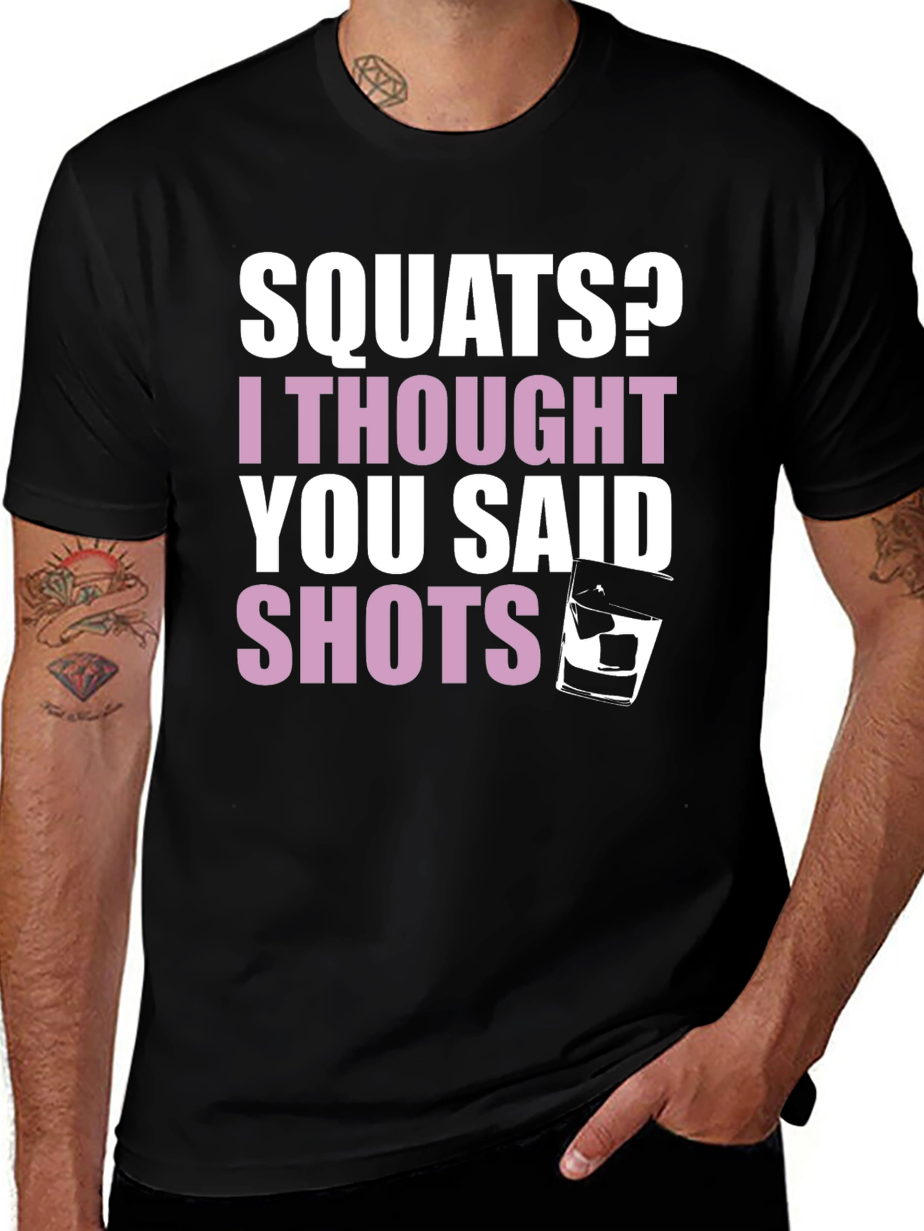Variant 9 of Squats or Shots Graphic Tee - Funny Workout Shirt