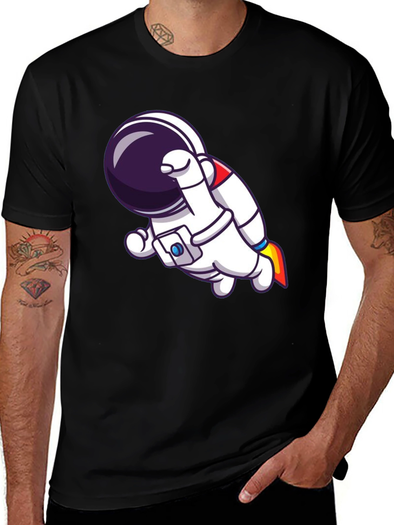 Variant 24 of Astronaut Graphic Black T-Shirt