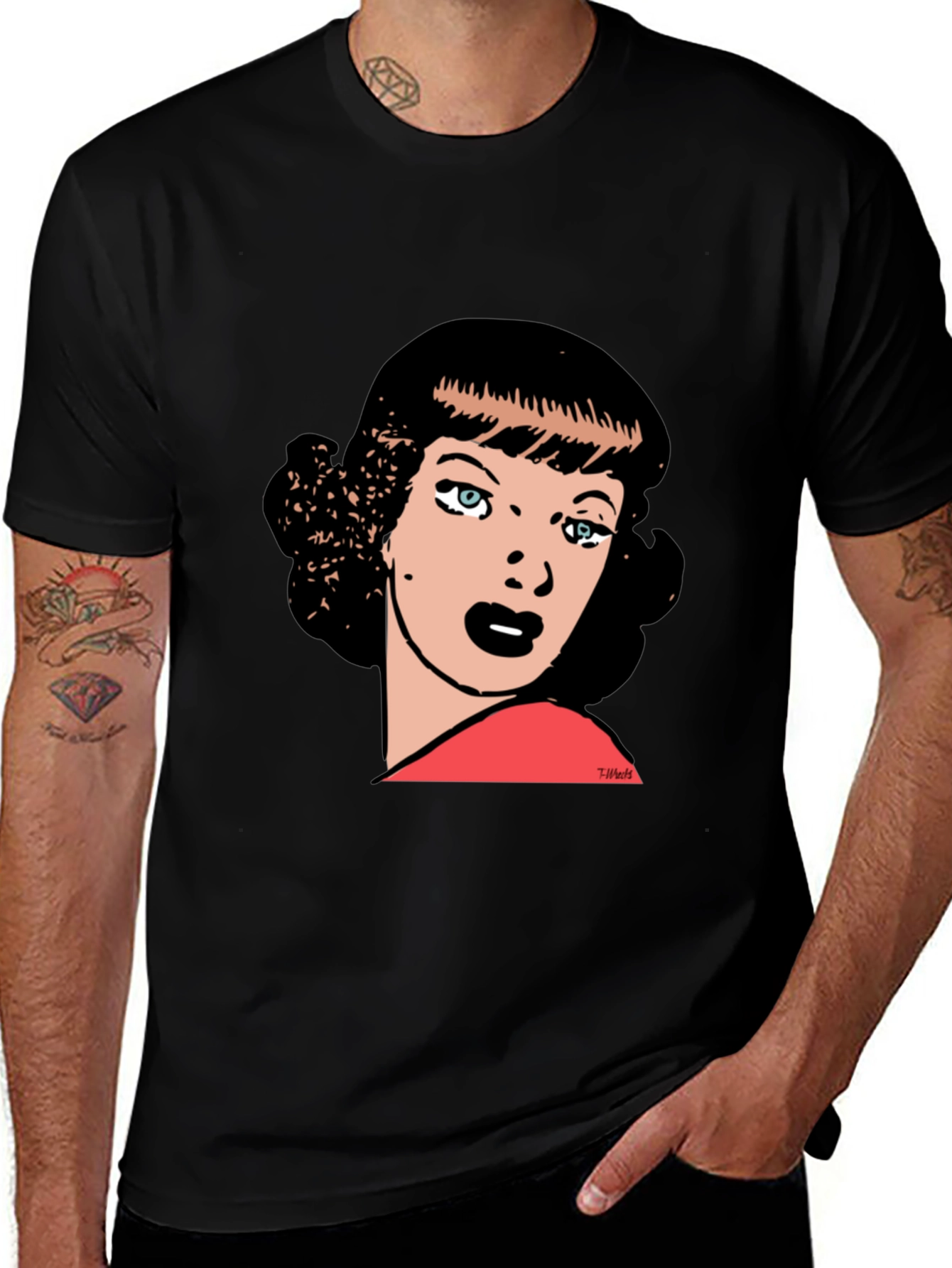 Variant 6 of Retro Pop Art Woman Graphic Tee