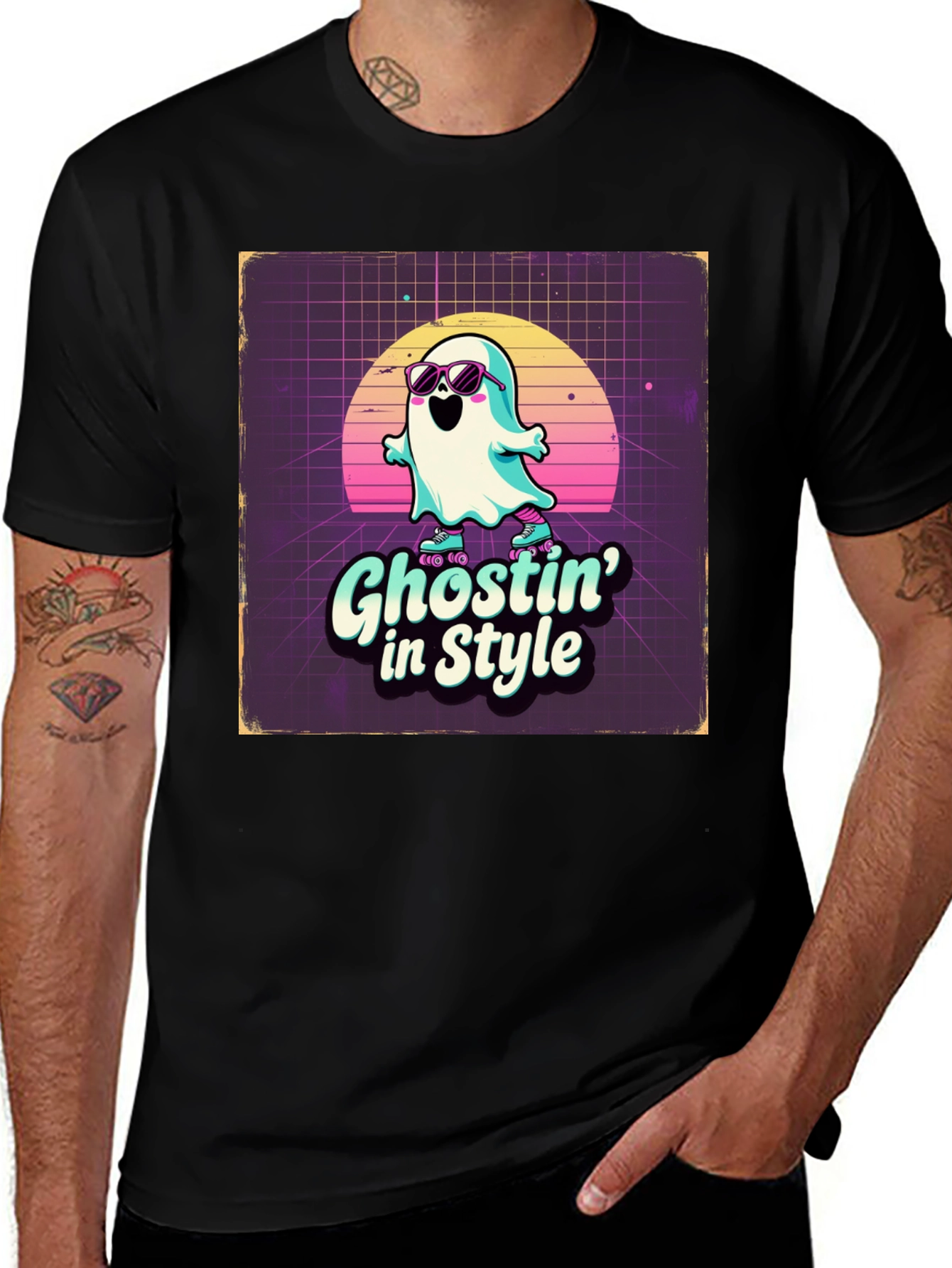 Variant 2 of Ghostin' in Style Retro T-Shirt