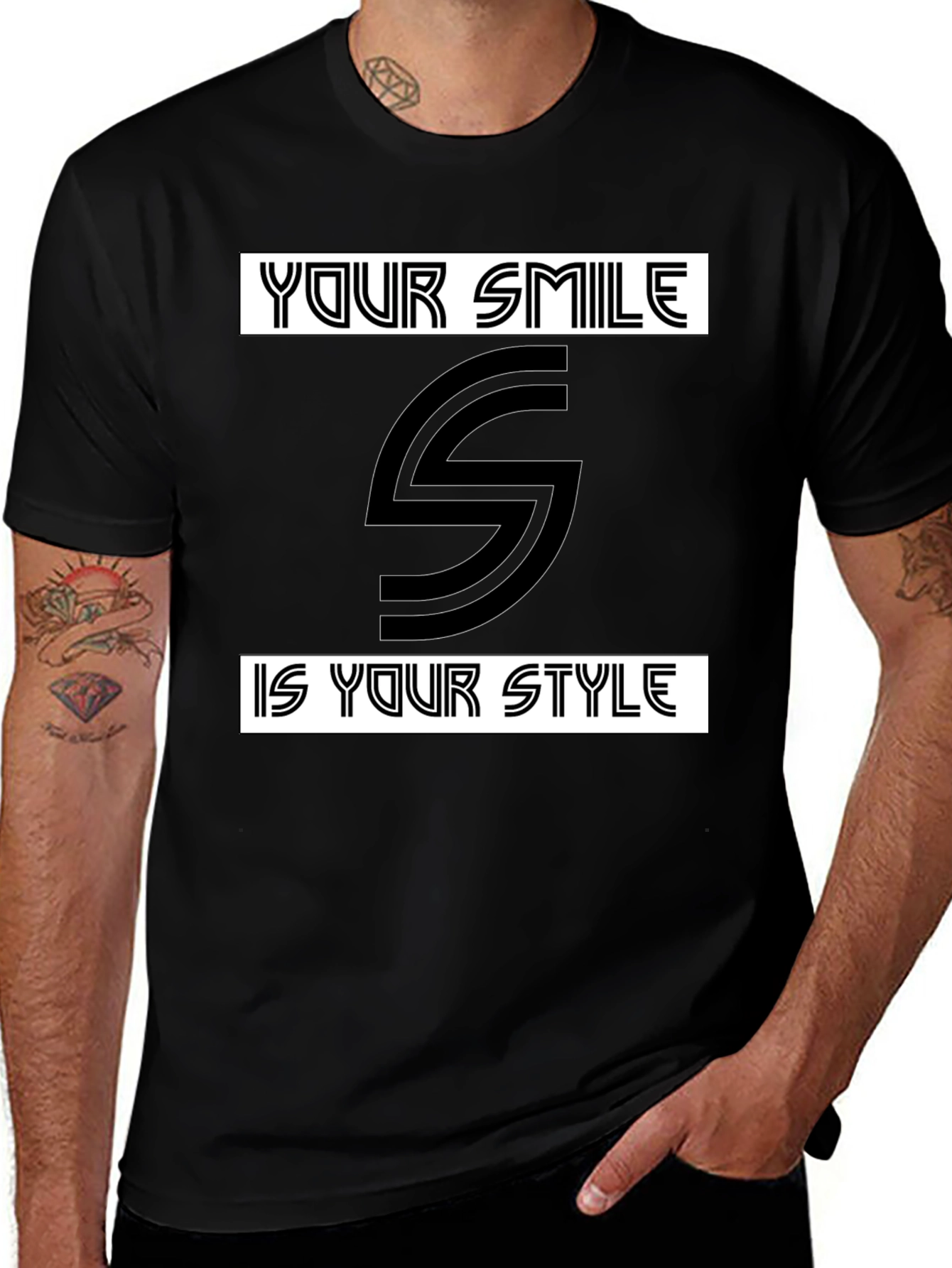Variant 29 of Smile Style Black Graphic Tee