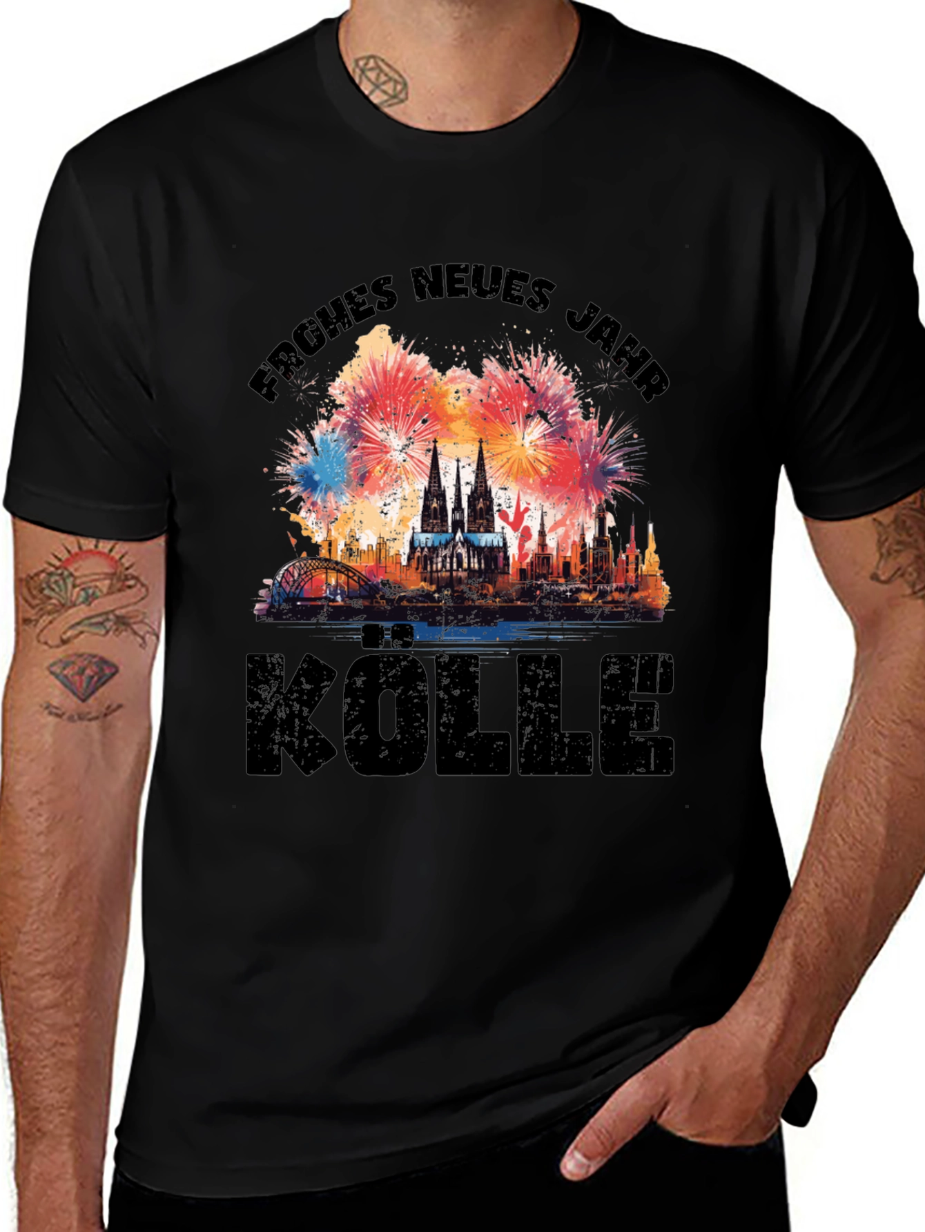 Frohes Neues Jahr Cologne Fireworks T-Shirt