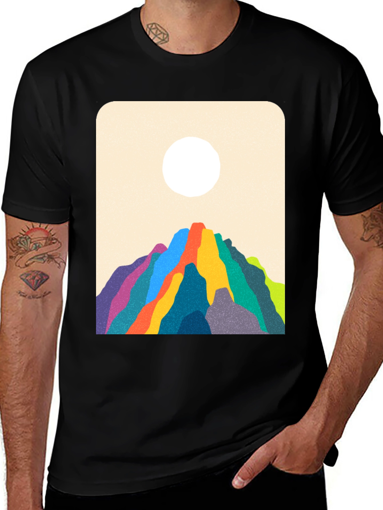 Variant 19 of Colorful Mountain Graphic T-Shirt
