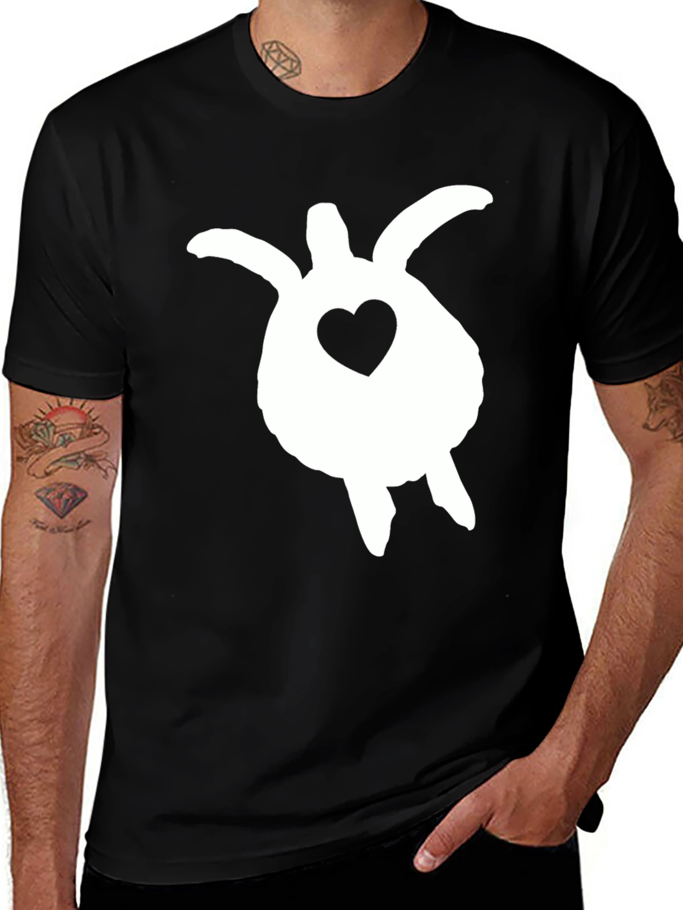 Variant 24 of Turtle Heart Graphic Tee - Black