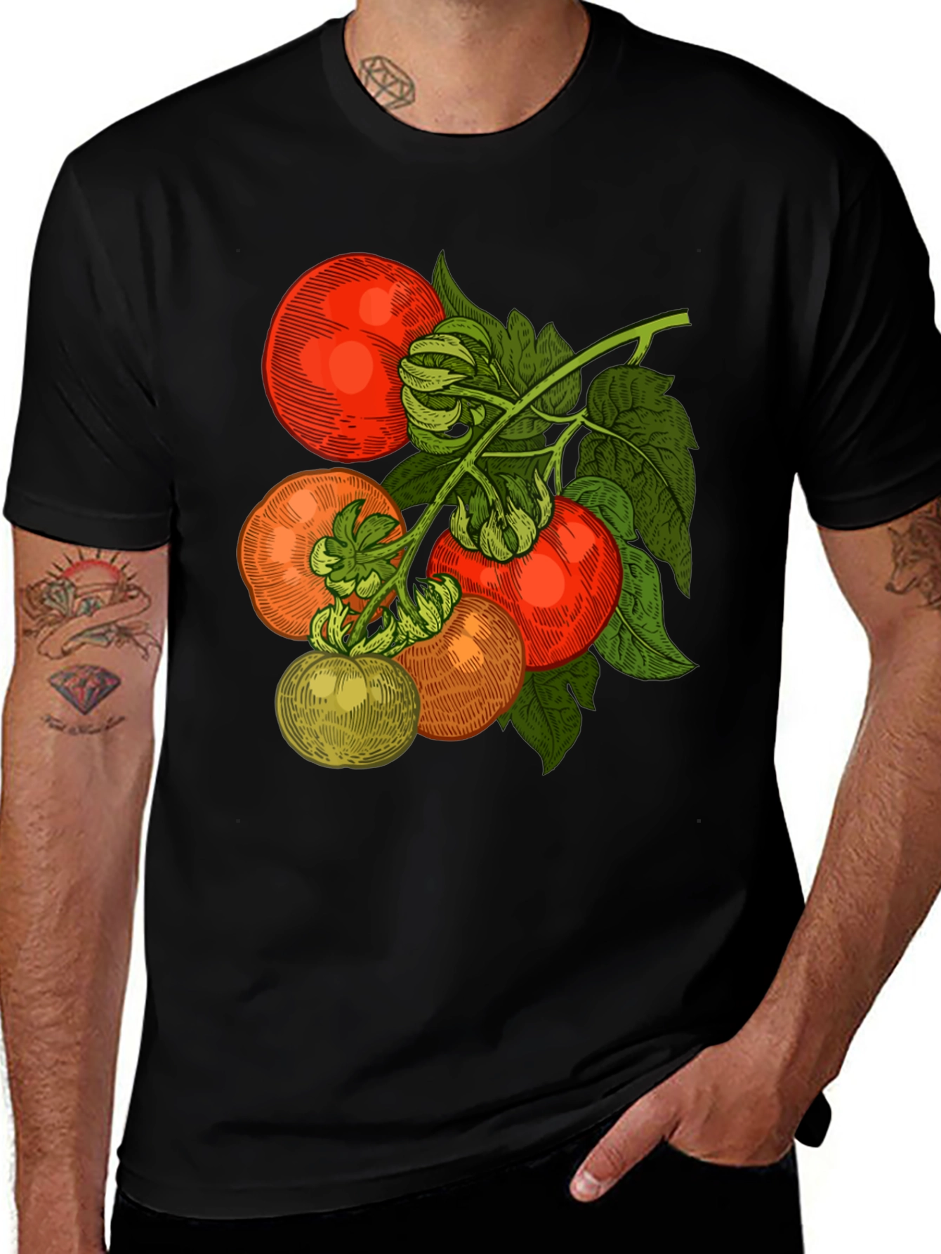 Variant 17 of Tomato Graphic Tee - Fresh Vegetable Design