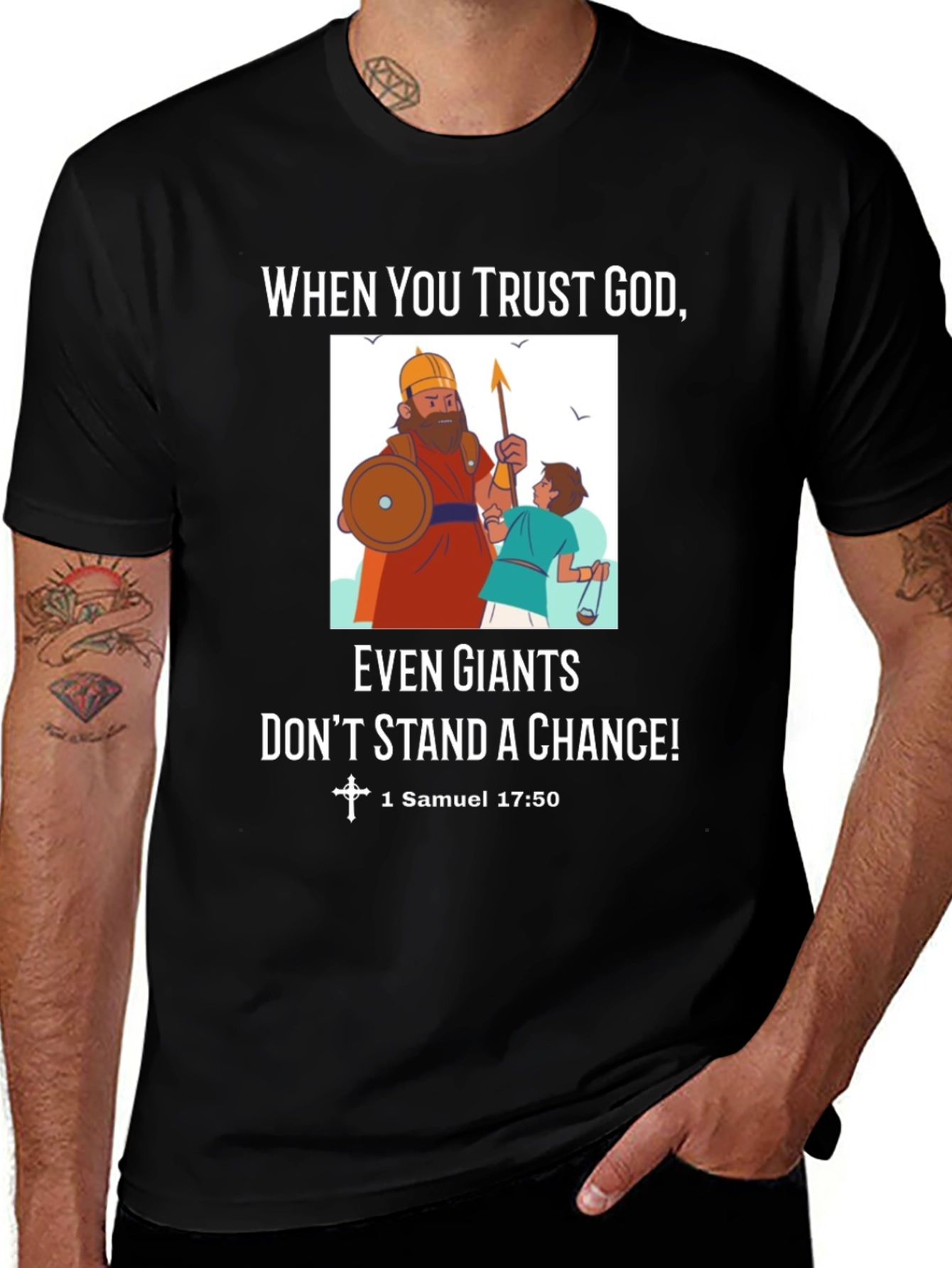 Trust God T-Shirt, David and Goliath Tee
