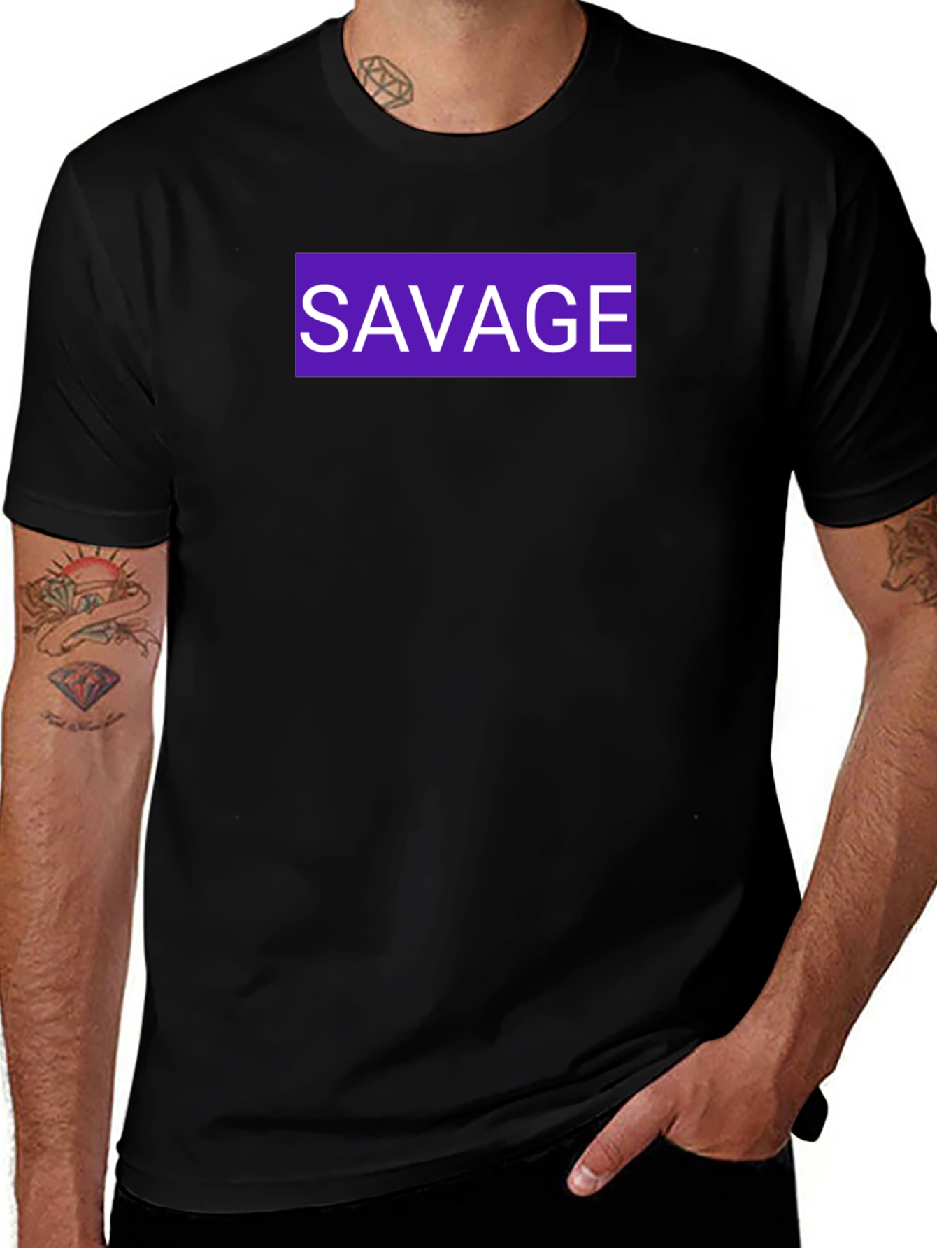 Variant 6 of Savage Graphic Tee - Men's Short Sleeve Crew Neck