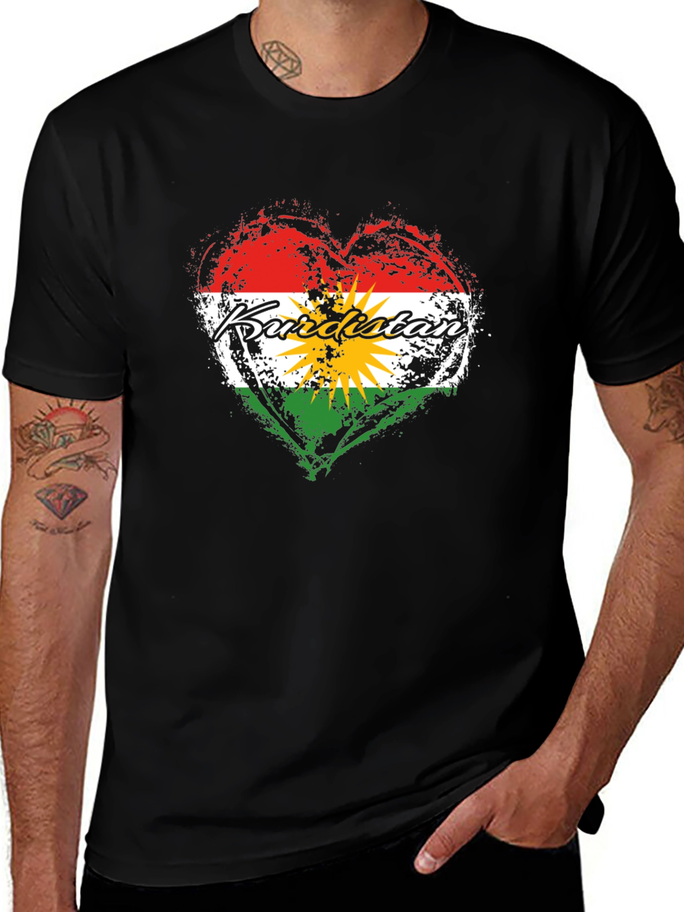 Kurdistan Flag Heart T-Shirt