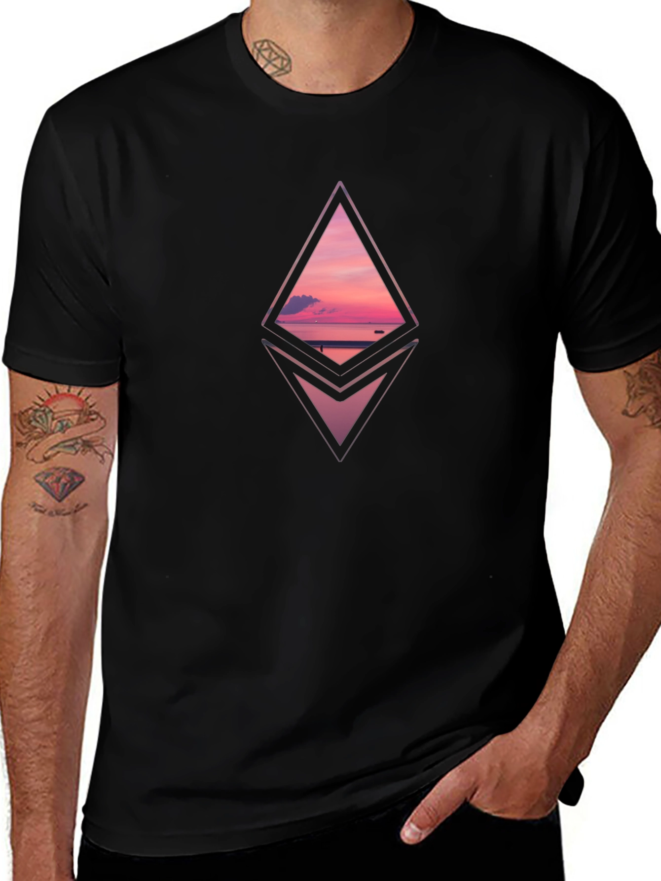 Variant 15 of Ethereum Sunset Men's Black T-Shirt