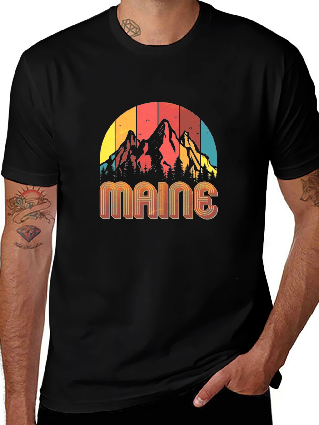 Variant 6 of Maine Mountain Retro T-Shirt