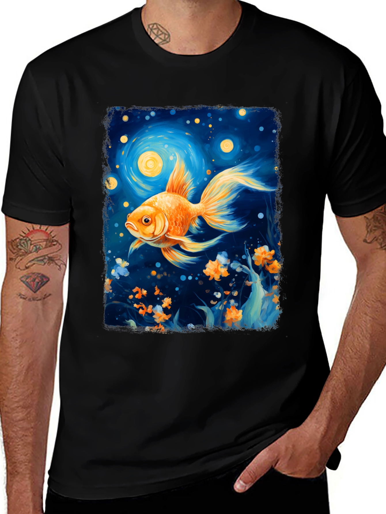 Variant 13 of Goldfish Stary Night Graphic Tee