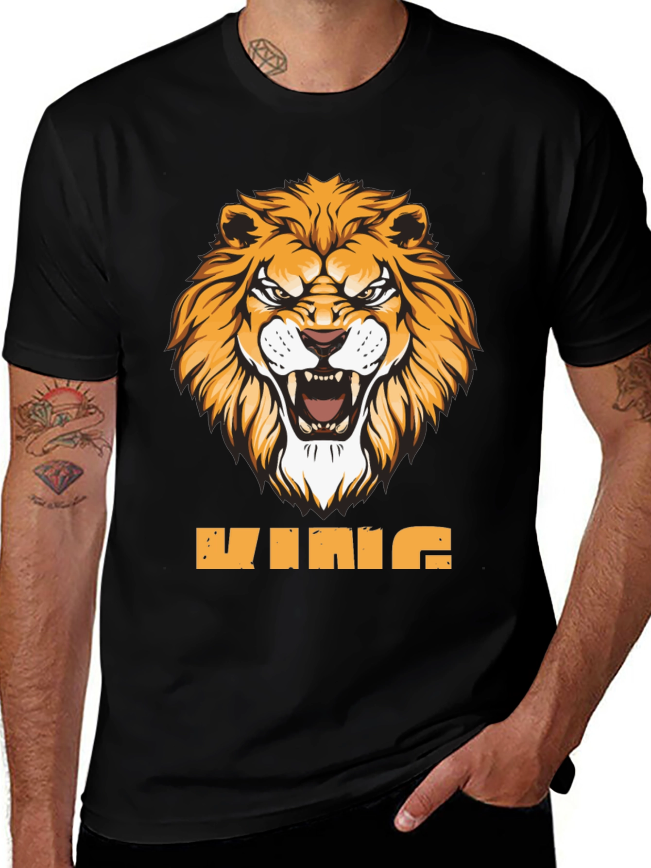 Variant 23 of King Lion Graphic Tee - Fierce Animal Design