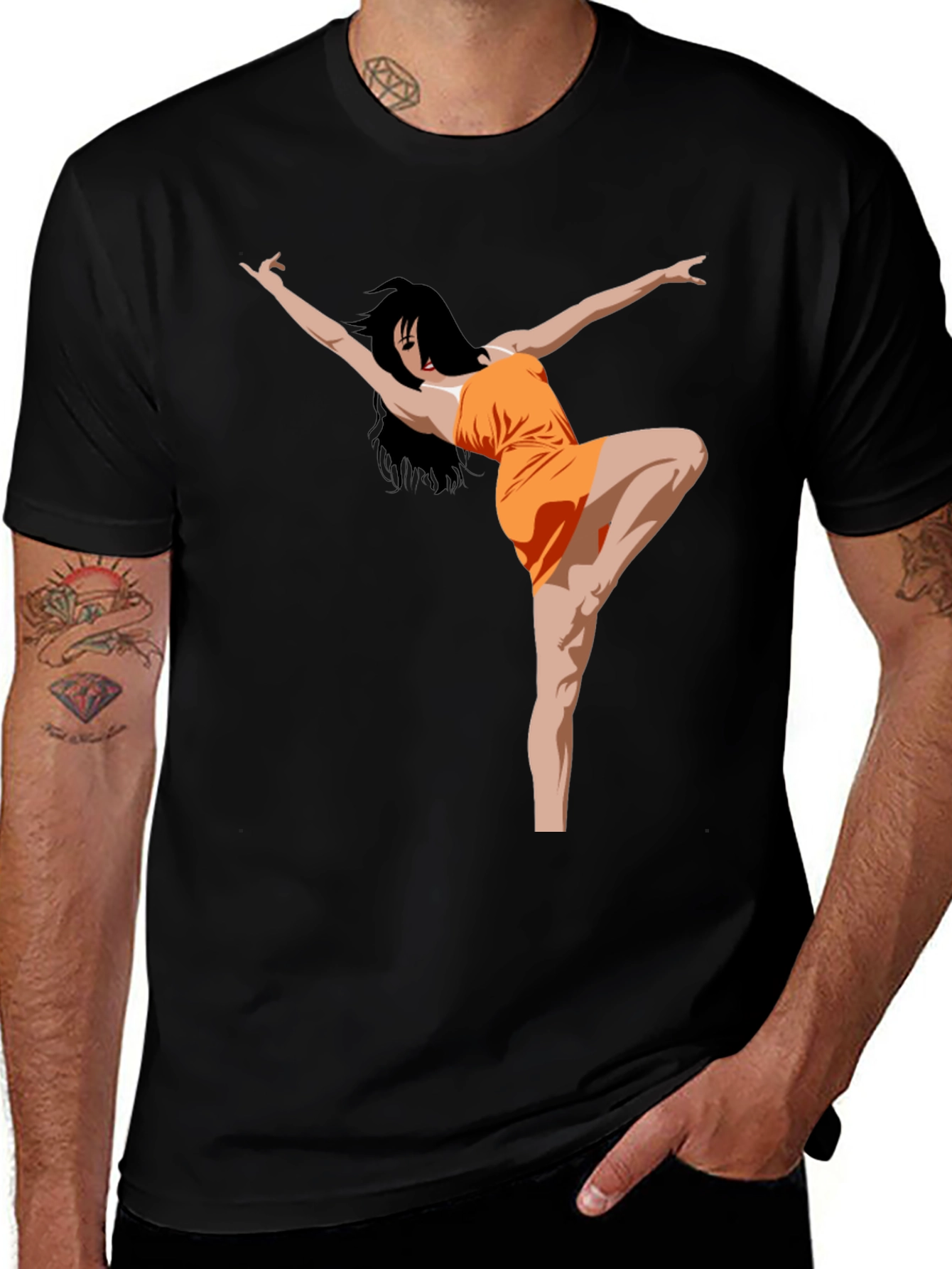 Variant 18 of Dance Pose Graphic Black T-Shirt