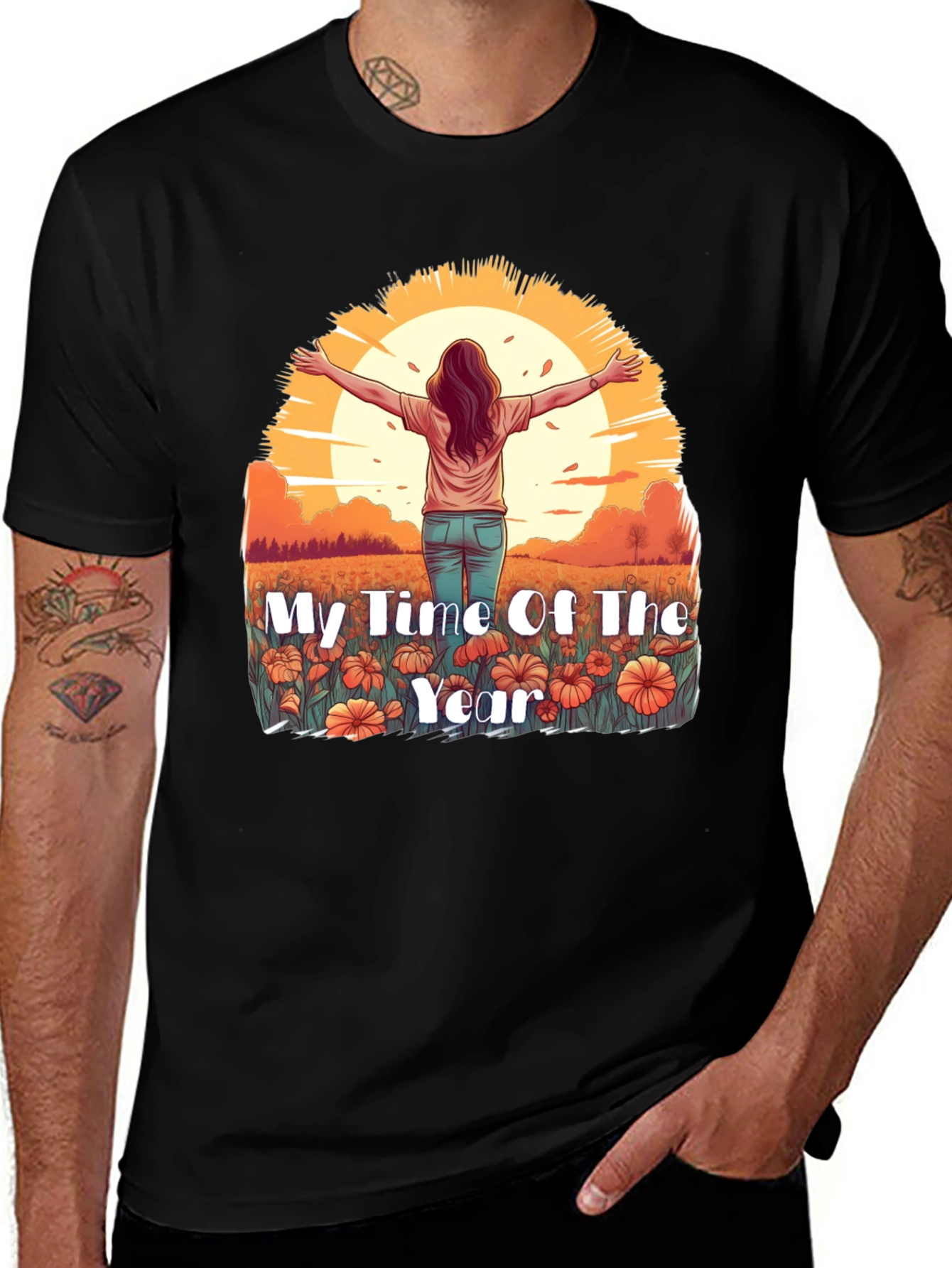 Variant 14 of My Time Of The Year T-Shirt - Black Cotton Tee