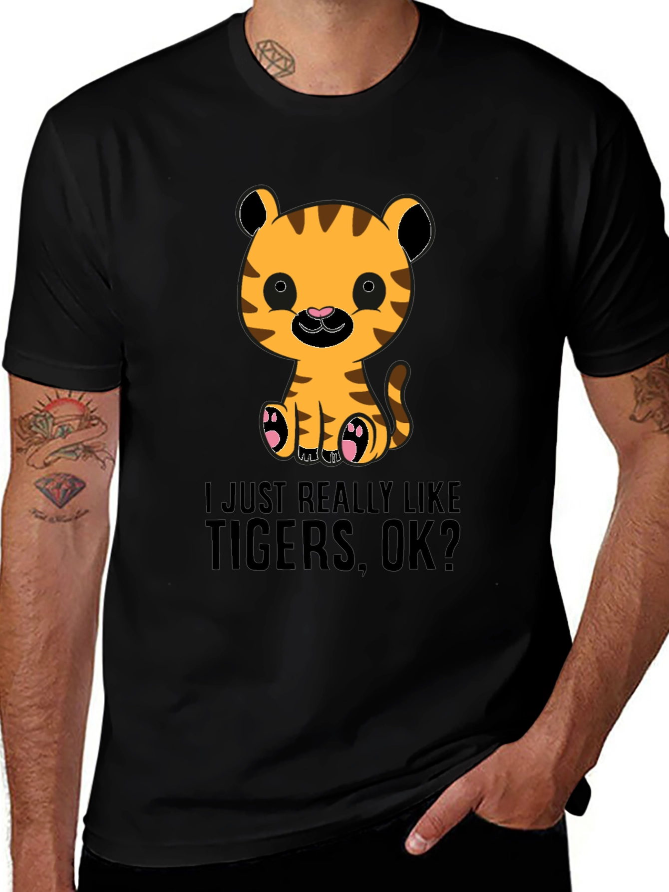 Variant 8 of Cute Tiger Graphic Tee - I Just Really Like Tigers