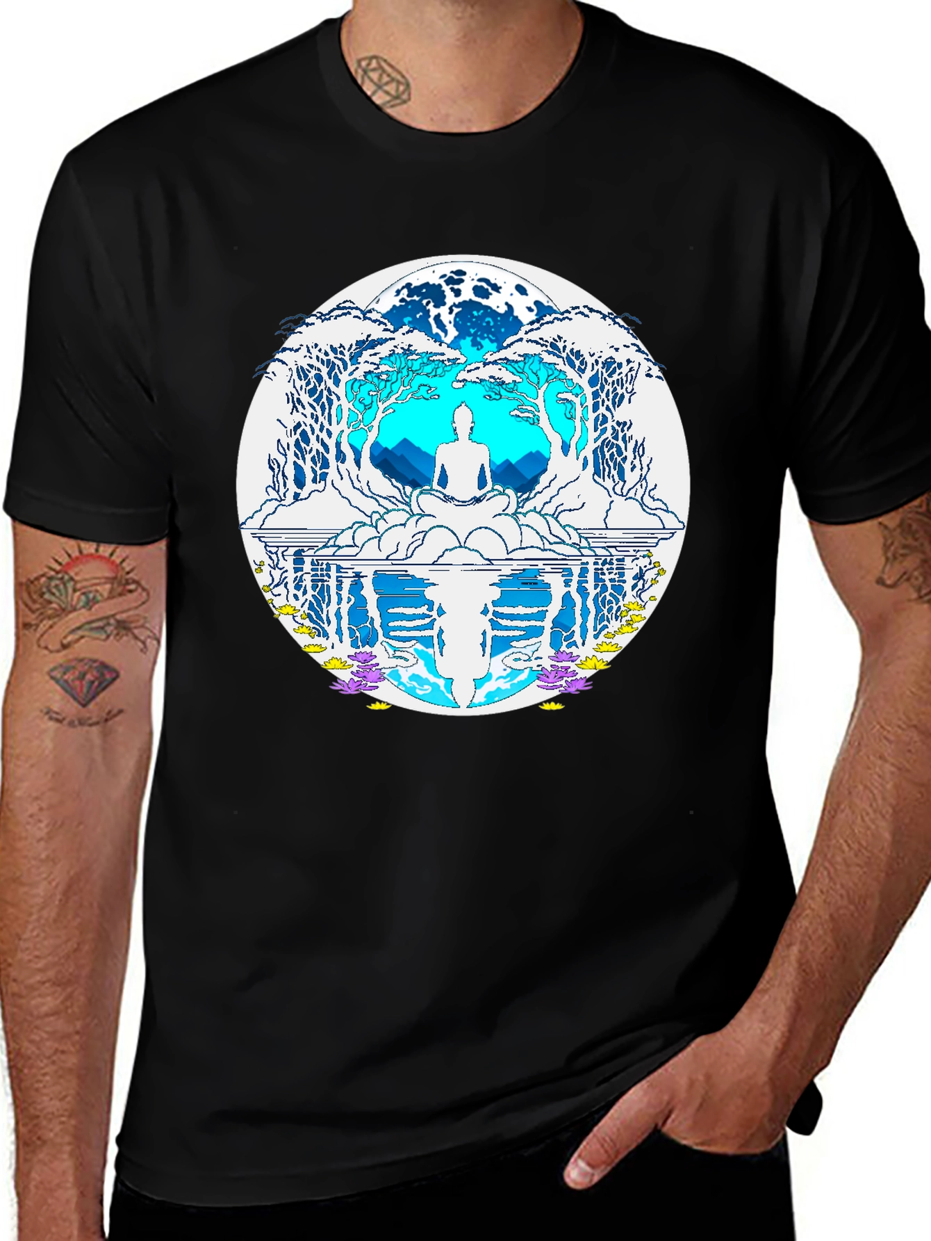 Zen Buddha T-Shirt: Meditative Tree Design