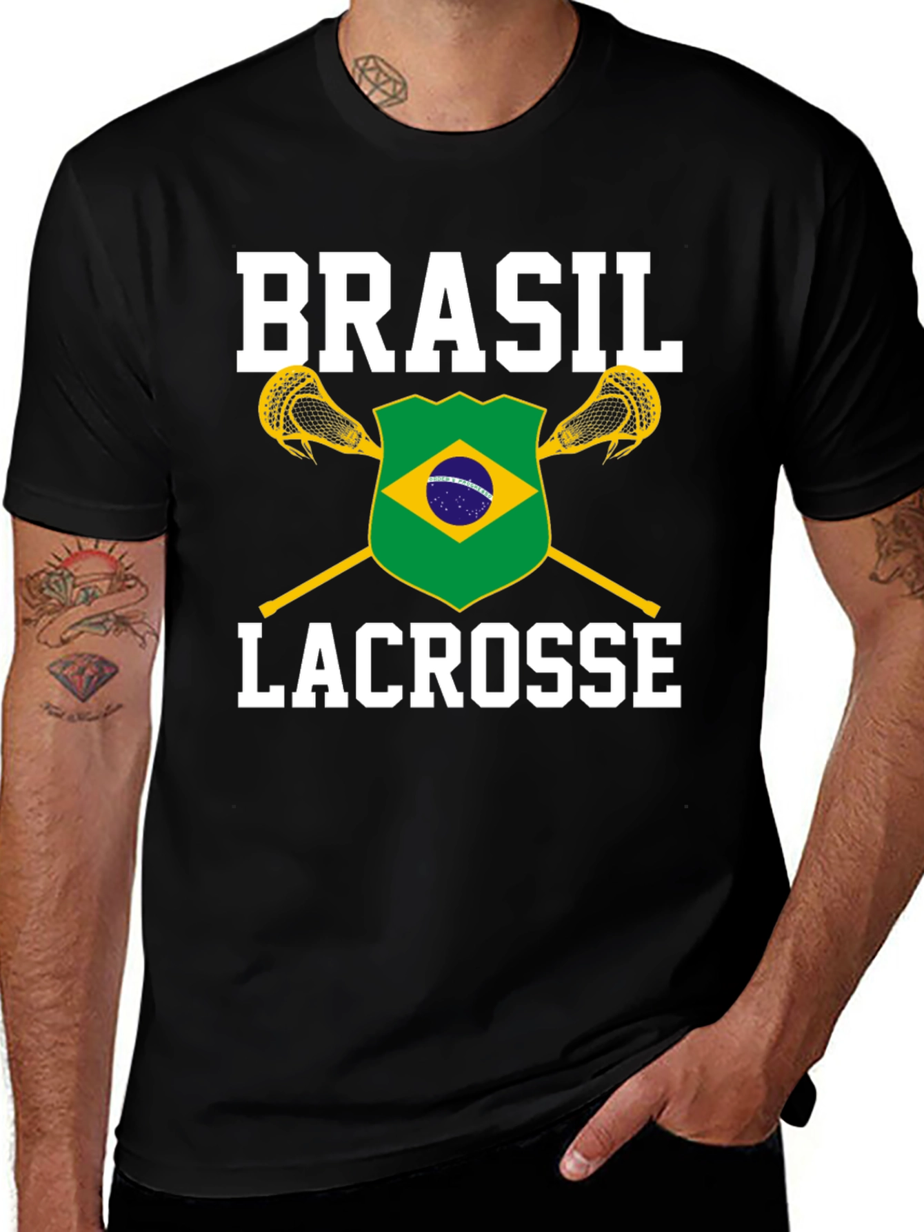 Brasil Lacrosse T-Shirt - Black Cotton Tee