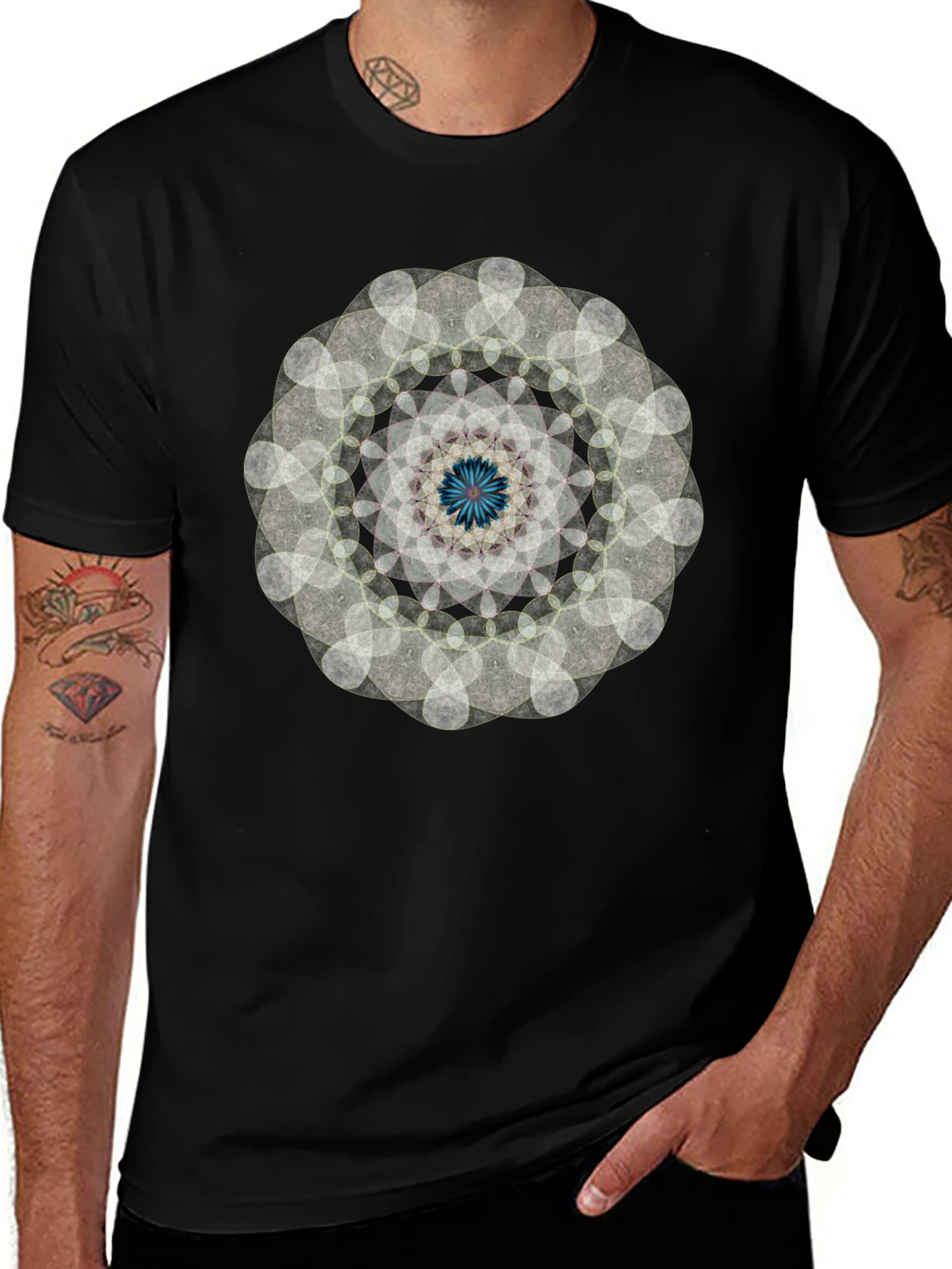 Variant 30 of Mandala Graphic Black T-Shirt - Geometric Design