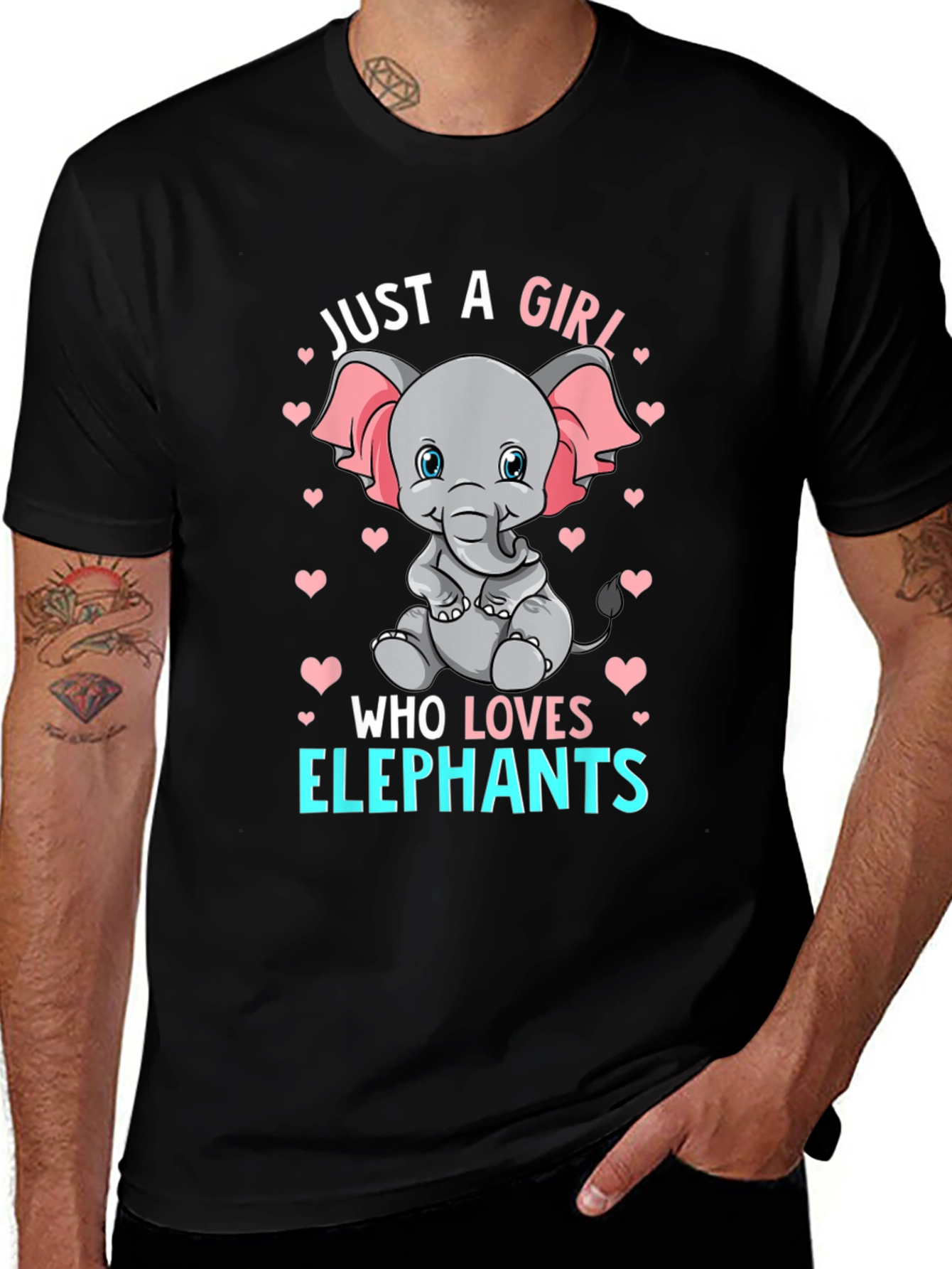 Variant 12 of Girl Elephant Lover T-Shirt - Cute Animal Graphic Tee