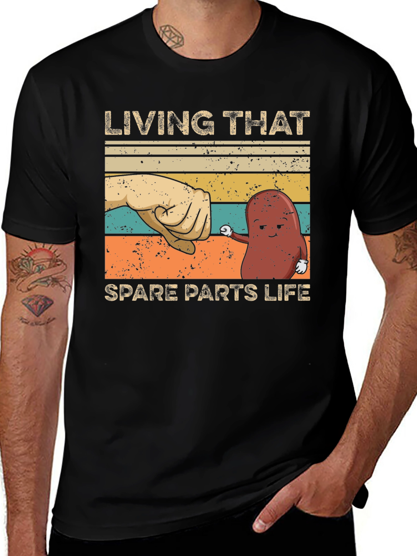 Variant 22 of Living That Spare Parts Life T-Shirt - Funny Kidney Tee