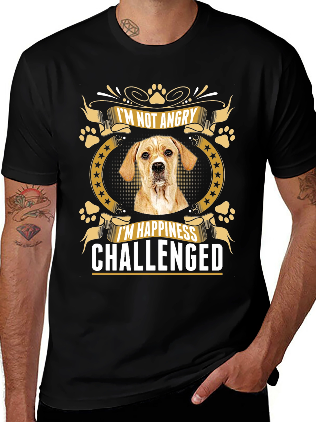Variant 13 of Dog Lover Funny T-Shirt - Happiness Challenged