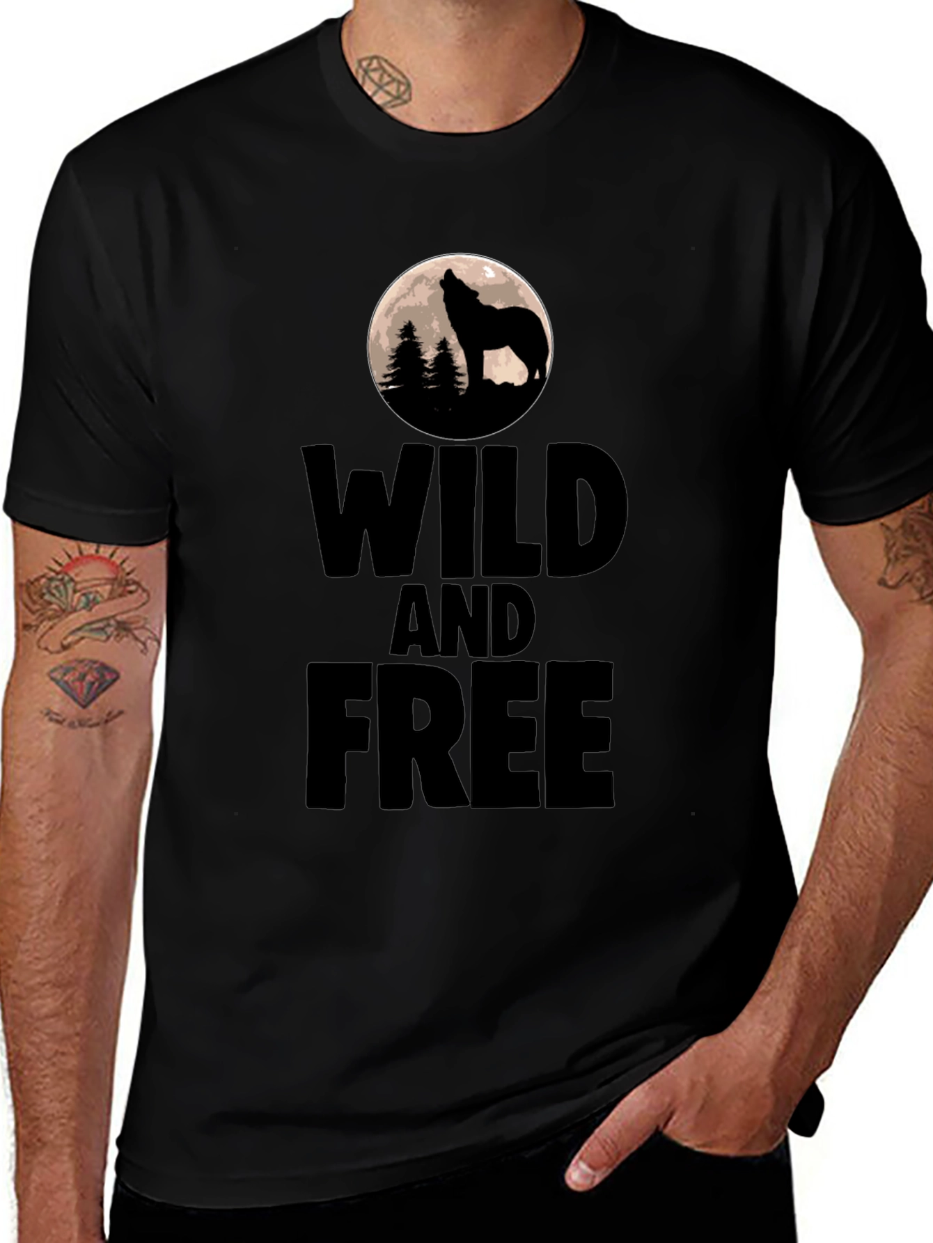 Variant 23 of Wild and Free Wolf Graphic Tee