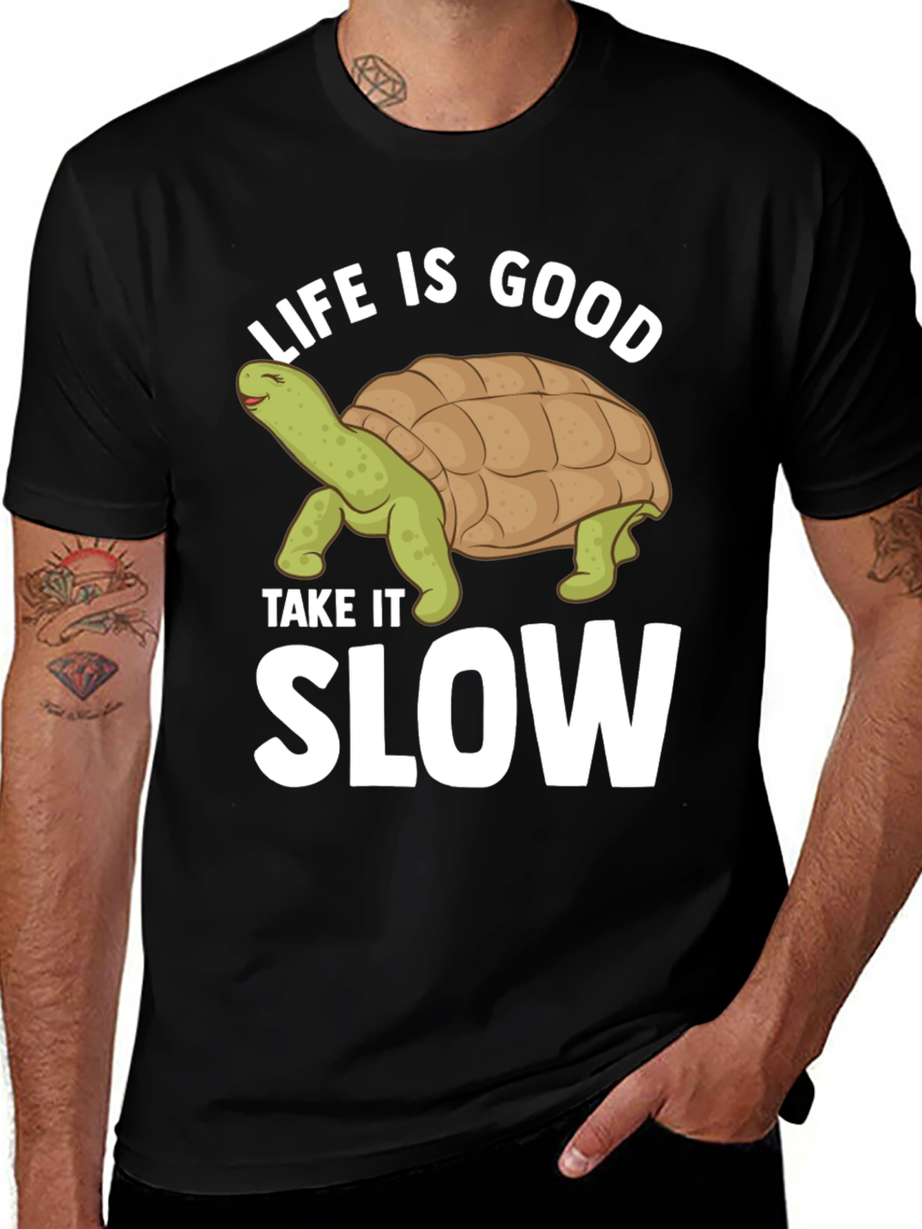 Variant 18 of Life Is Good Turtle T-Shirt - Take It Slow Tee