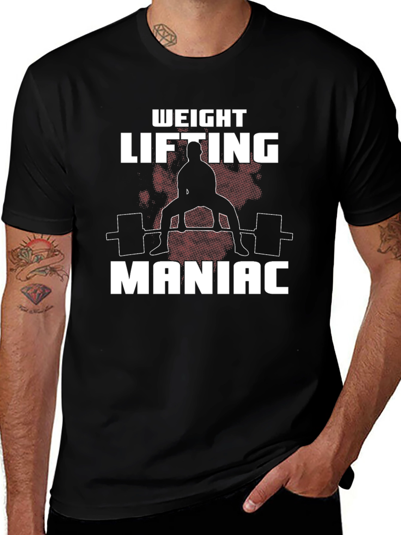 Variant 4 of Weight Lifting Maniac Black T-Shirt
