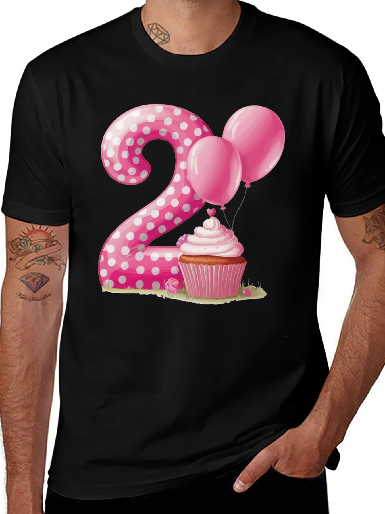 Variant 20 of Birthday Number 2 Cupcake T-Shirt