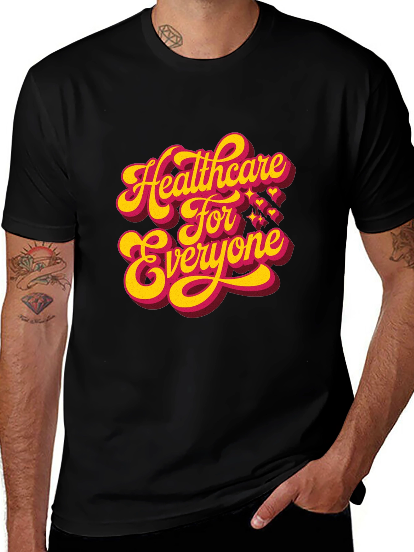 Variant 6 of Healthcare For Everyone Graphic Tee - Black